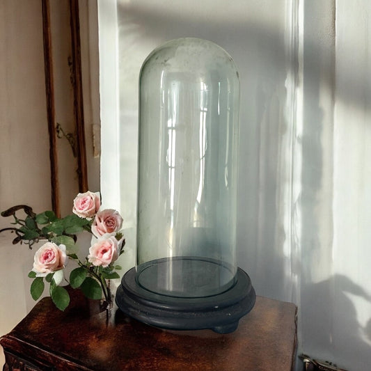 Antica campana per boule de mariage, fine ‘800 con base lignea