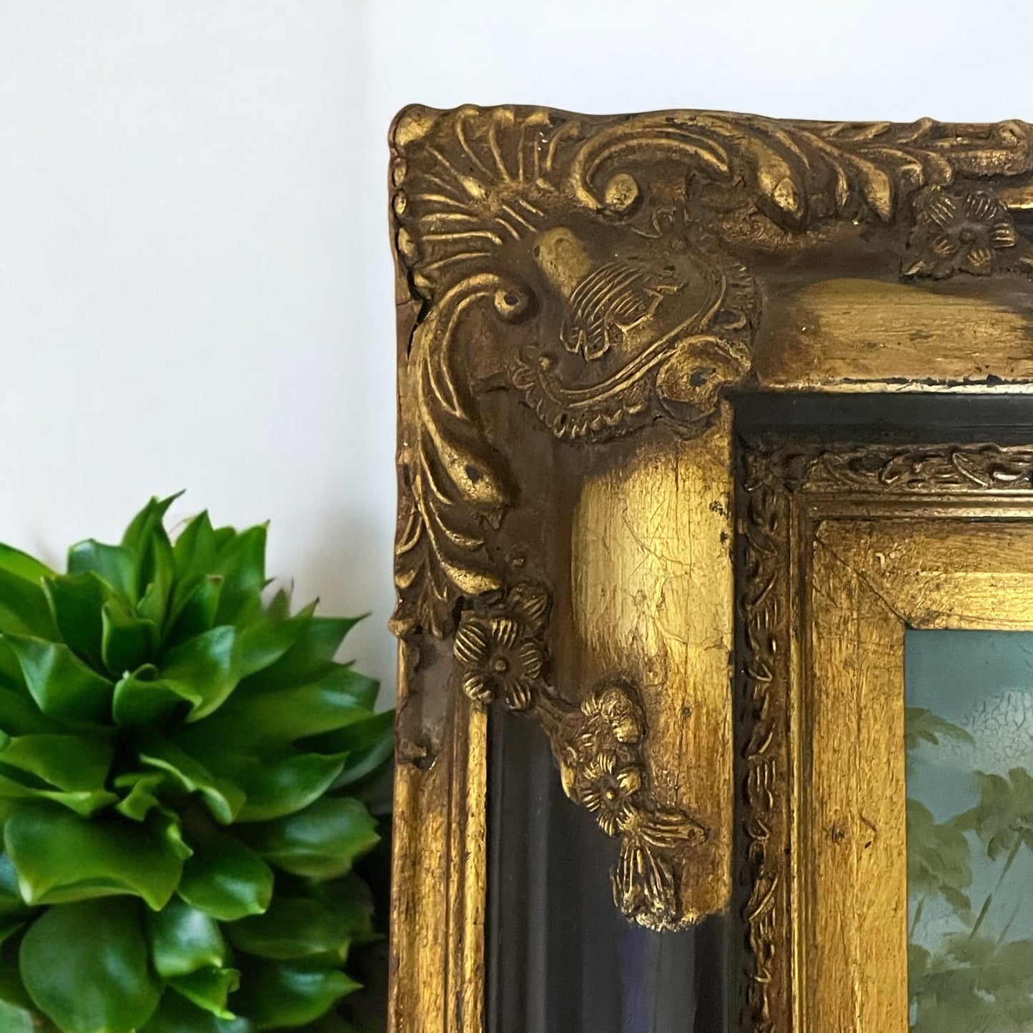 Dipinto ad olio gattino anni ‘40 in cornice tardo ‘800