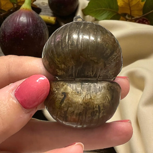 Snuff box in argento, tabacchiera da fiuto a guisa di fico