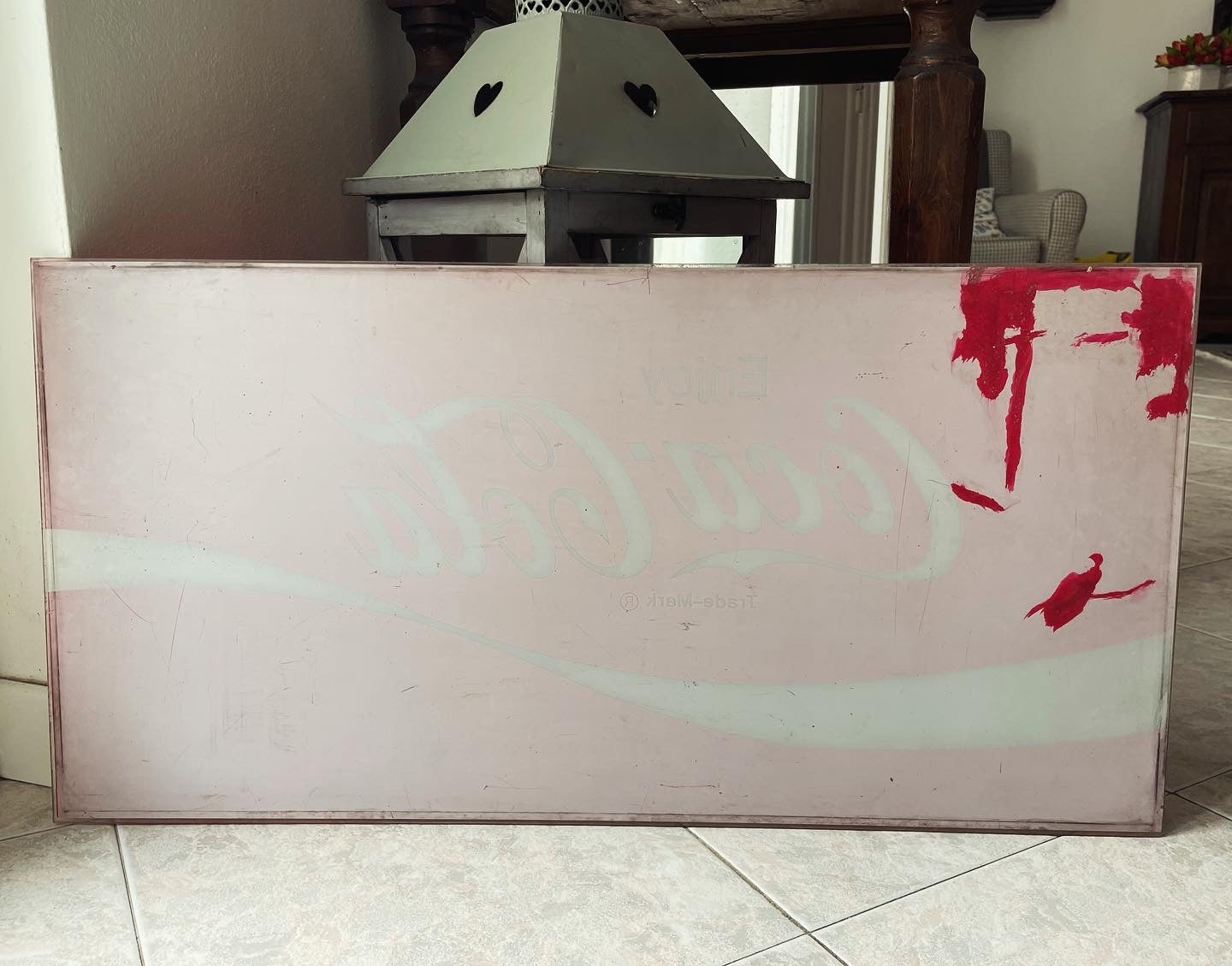 Large Plexiglass Coca Cola Sign