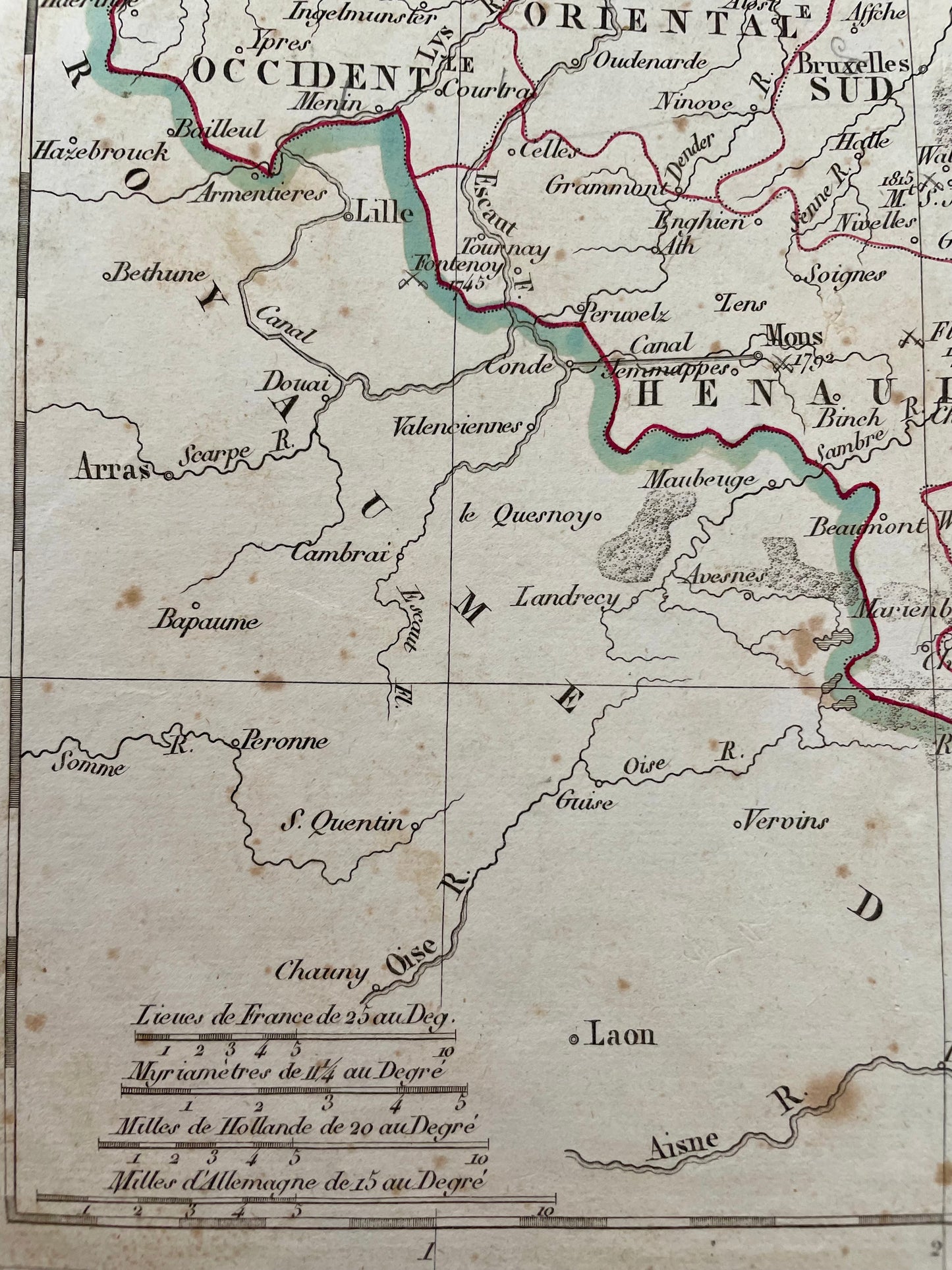Antica mappa, cartina Paesi Bassi 1829 Delamarche