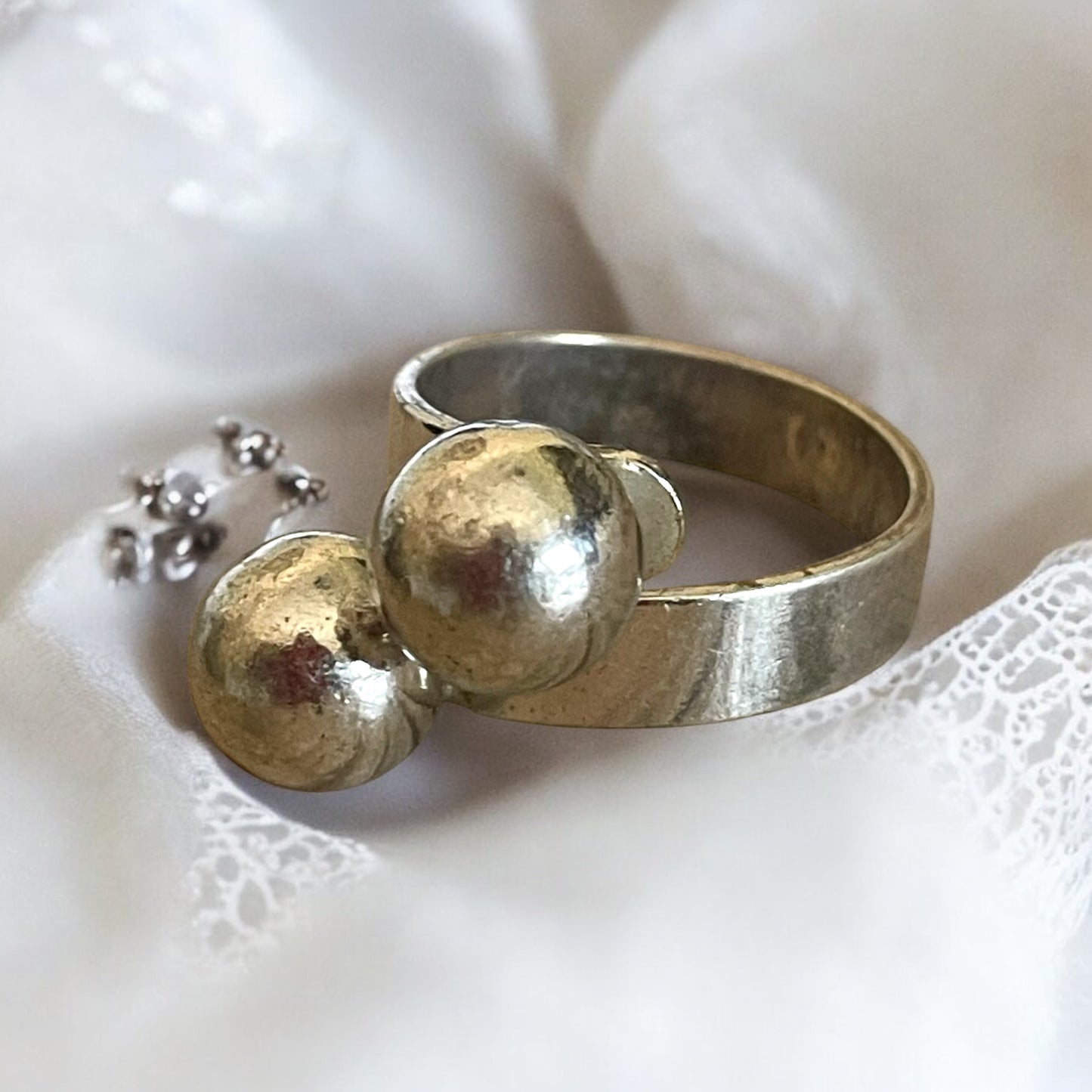 Anello modernista, anni 70 in argento 925 francese