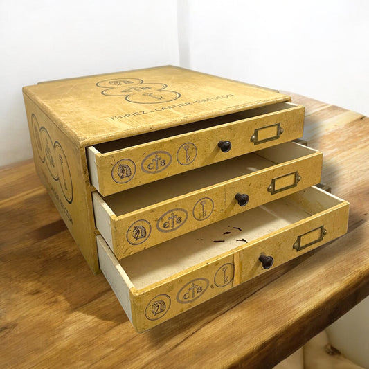 Cassettiera merceria anni ‘30 Thiriez Bressons in legno