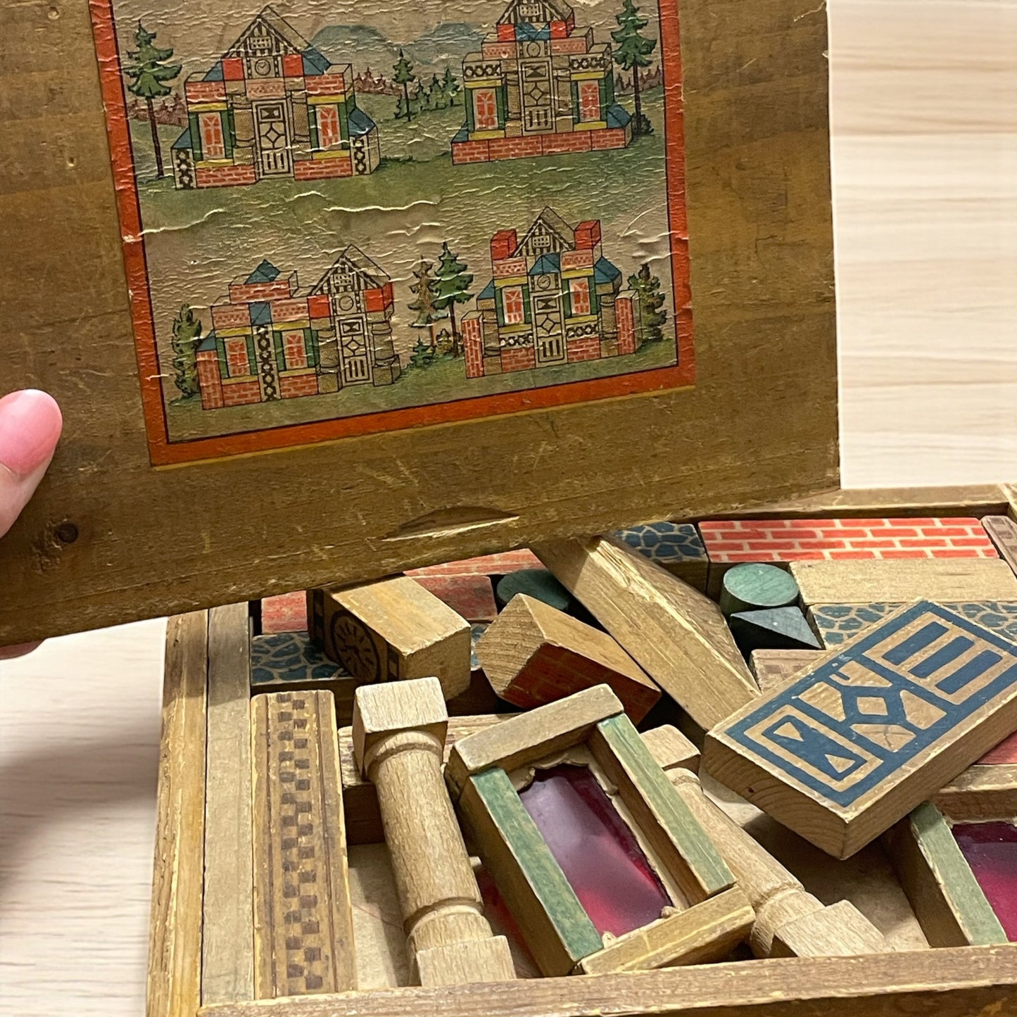Set di costruzioni d’epoca Baukasten tedesco, anni ‘20 - ‘30