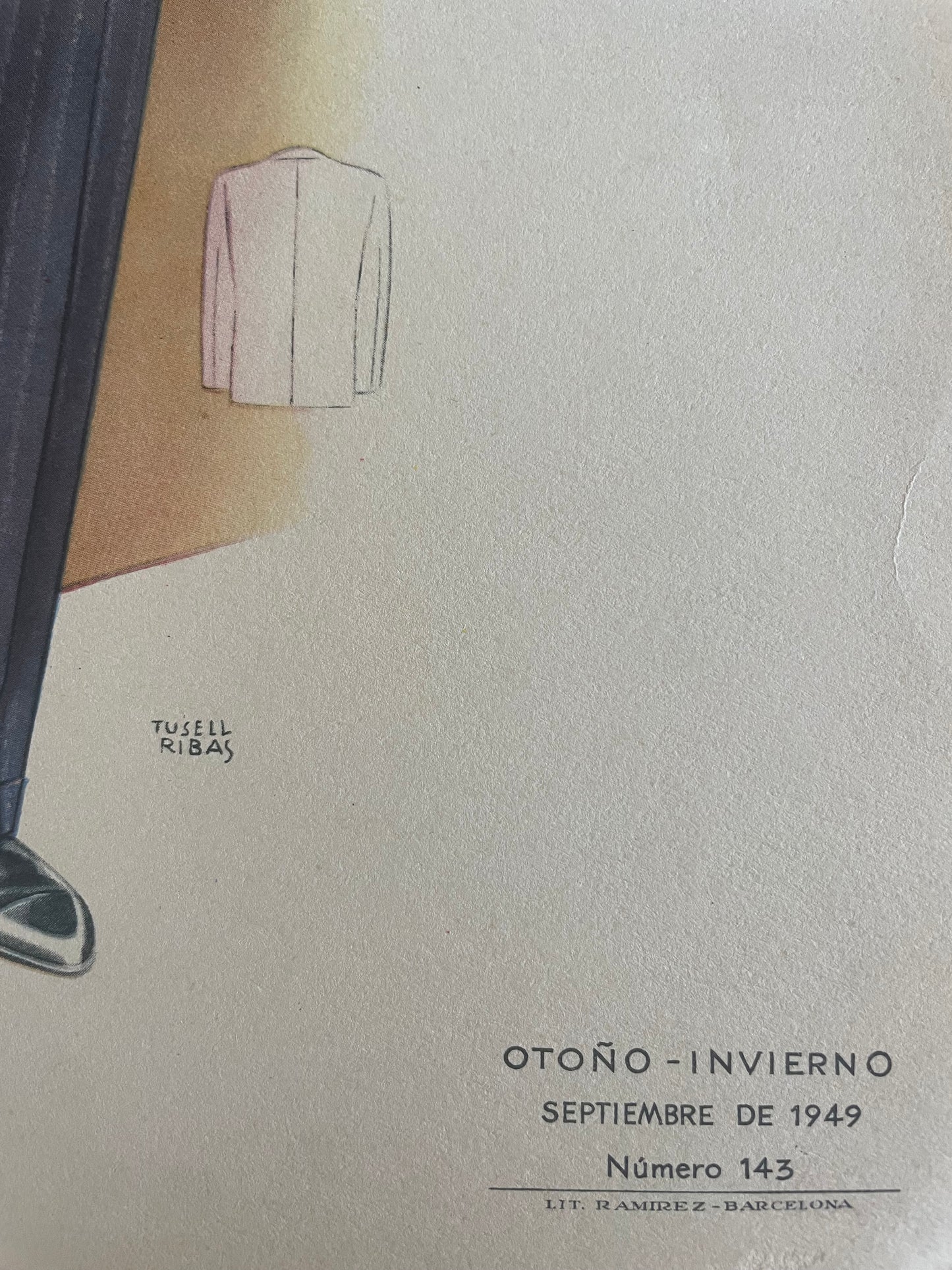 Set n. 3 tavole di moda da catalogo atelier 1949 su cartoncino leggero