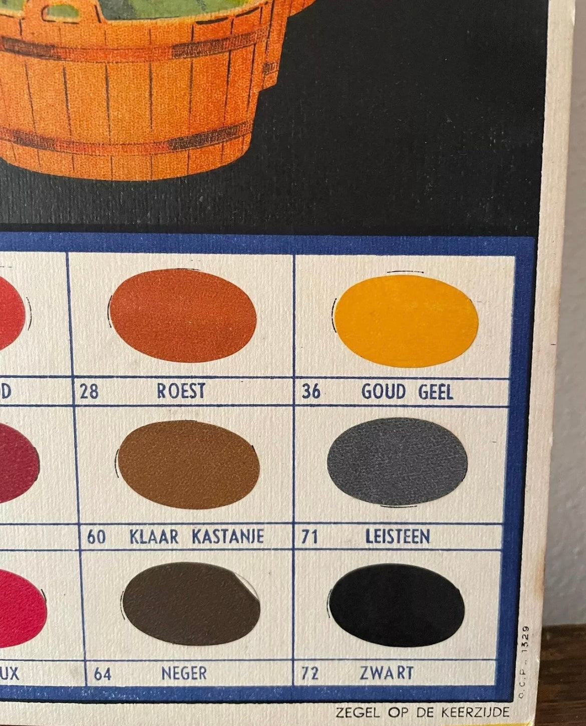 Cartonato pubblicitario tintura tessuti L’Alsacienne, anni ‘50 originale