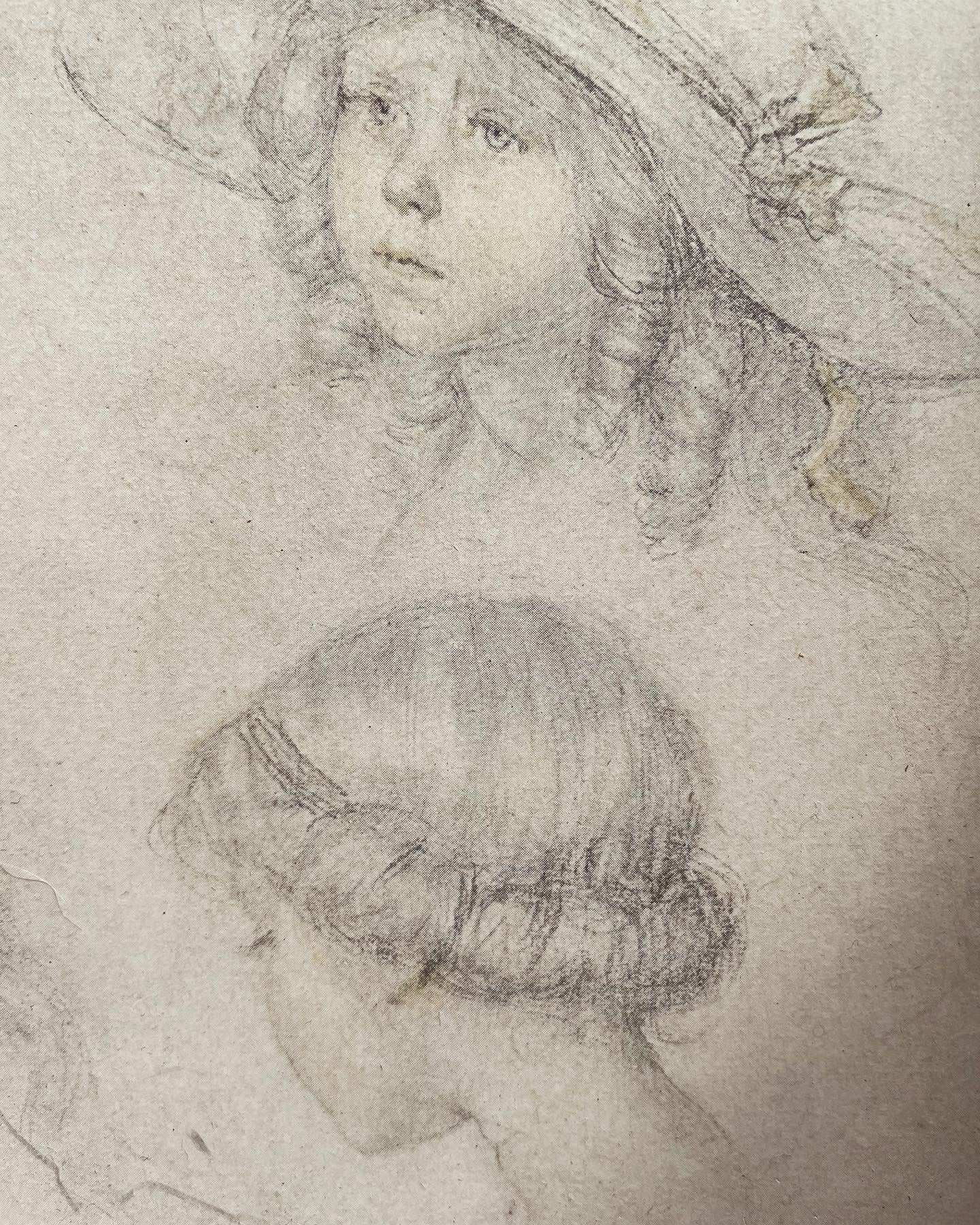 Vintage 1910s pencil study print