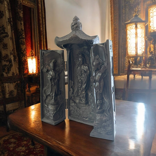 Altare da viaggio trittico buddhista vintage