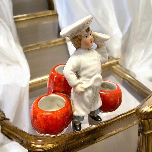 Salsiera moutardier numerata in ceramica vintage