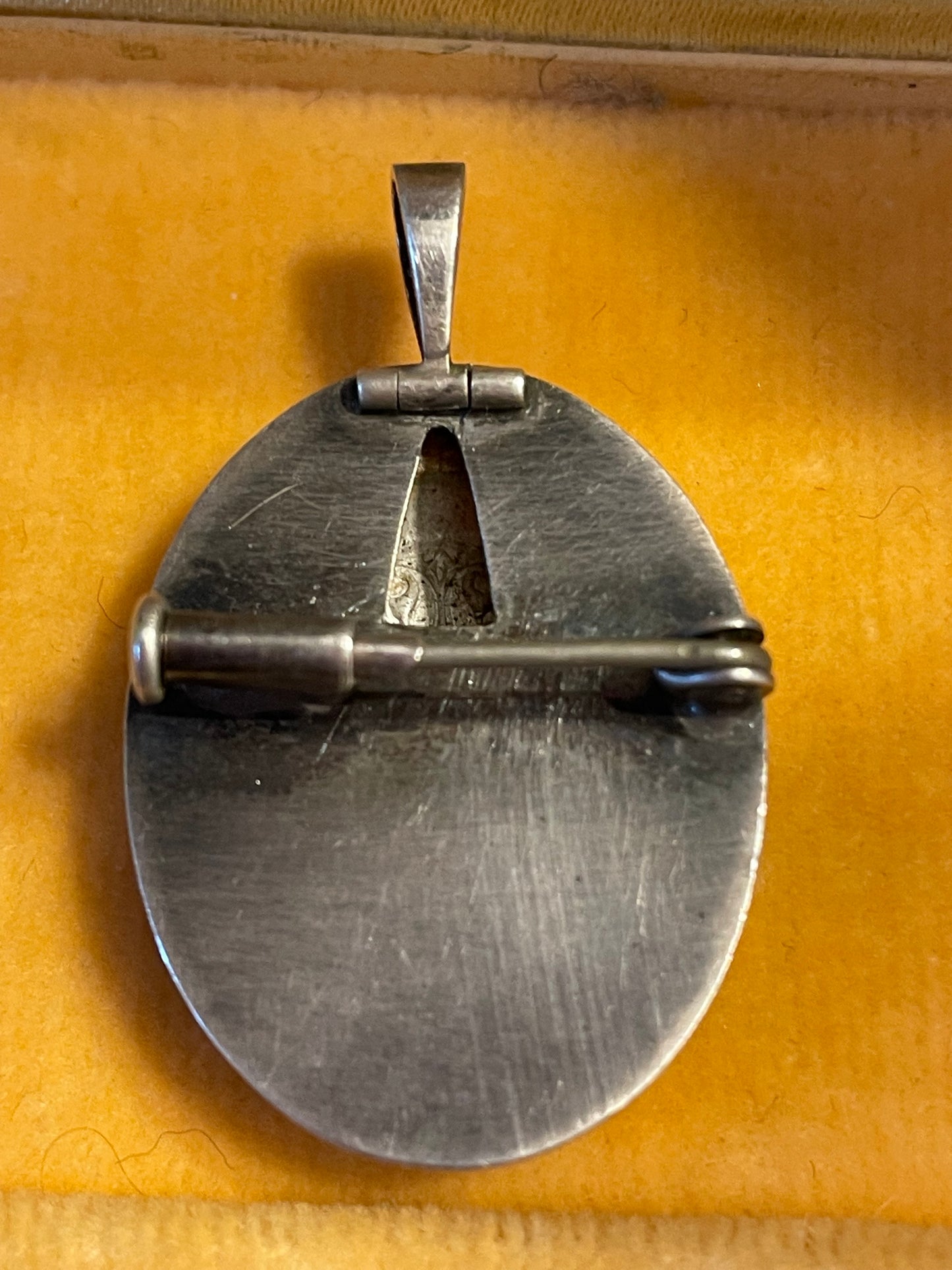 Gioiello fine ‘800 ciondolo - spilla, doppia funzione, argento tit. 800 punzonato