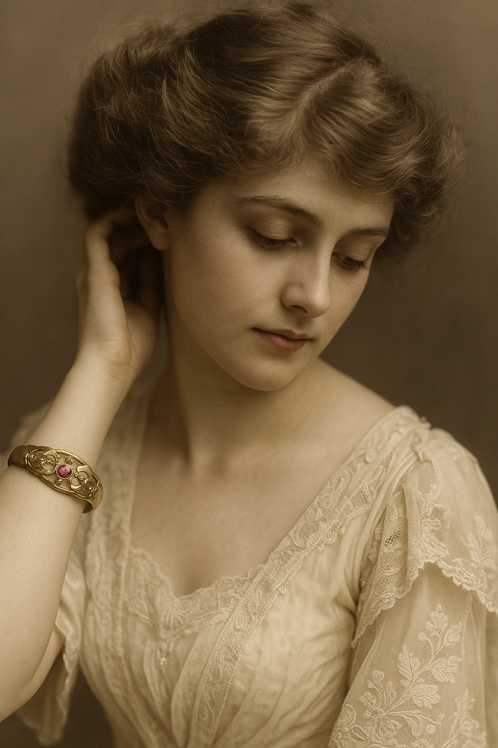 Bracciale rigido antico jugendstil, Boemia, prima metà ‘900