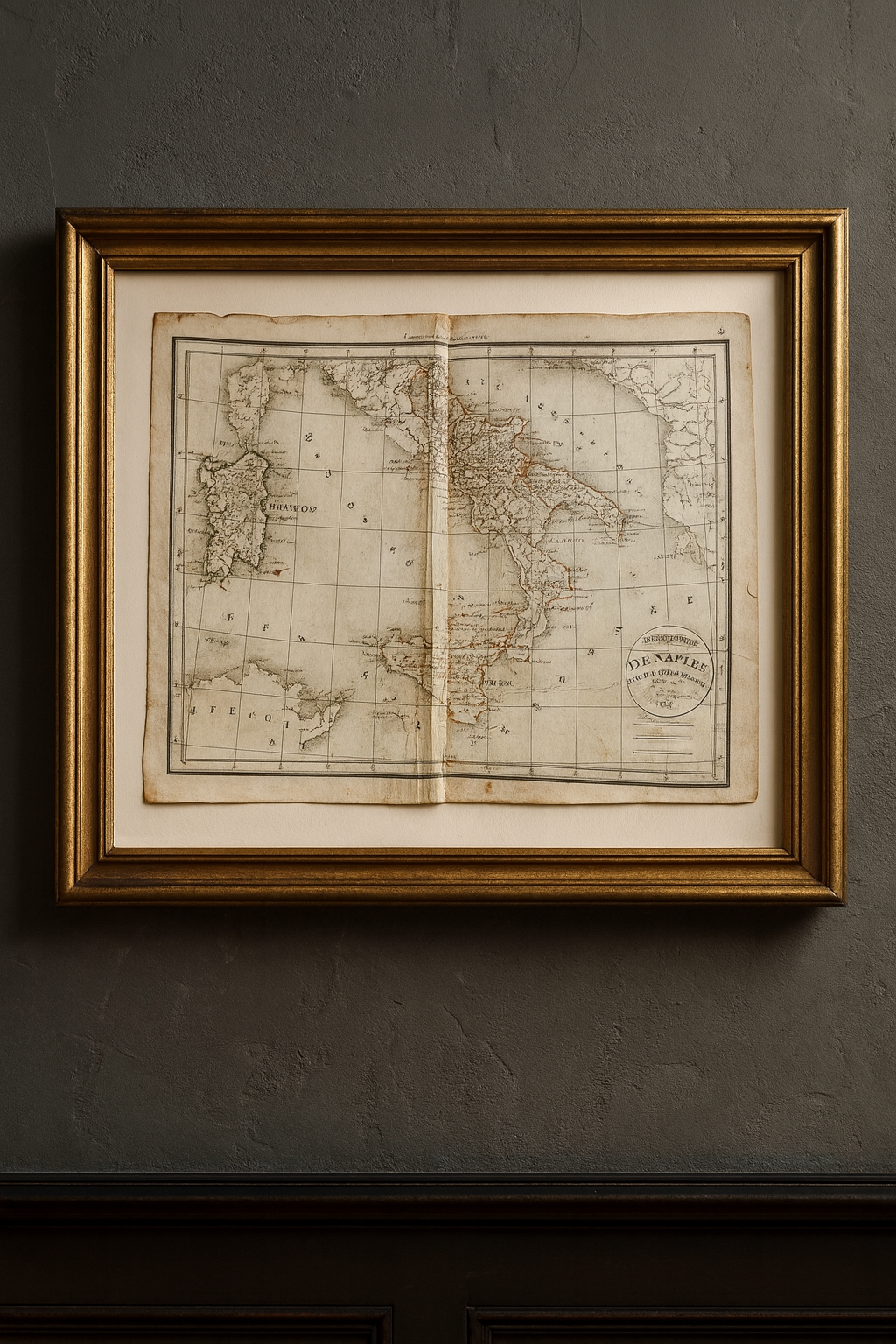 Antica mappa 1829 Delamarche Regno di Napoli e delle due Sicilie