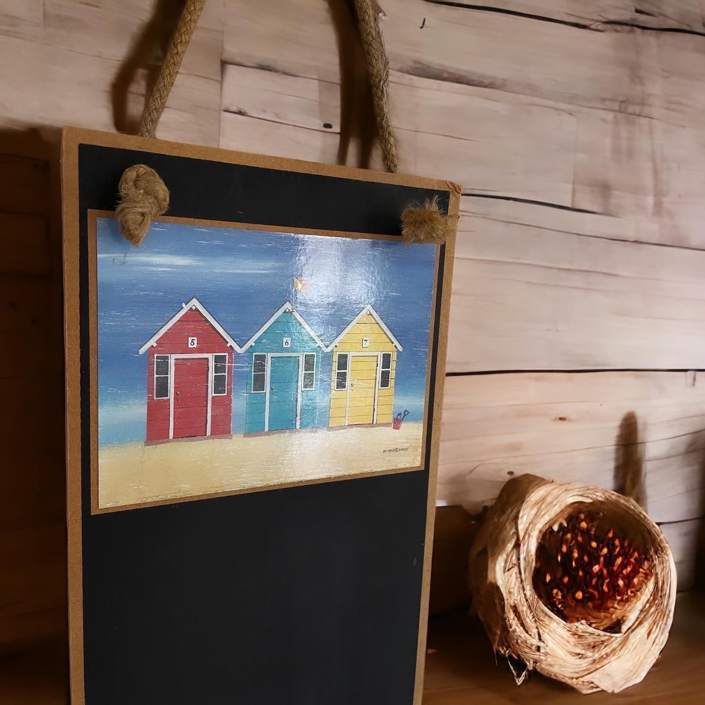 Blackboard winter sea