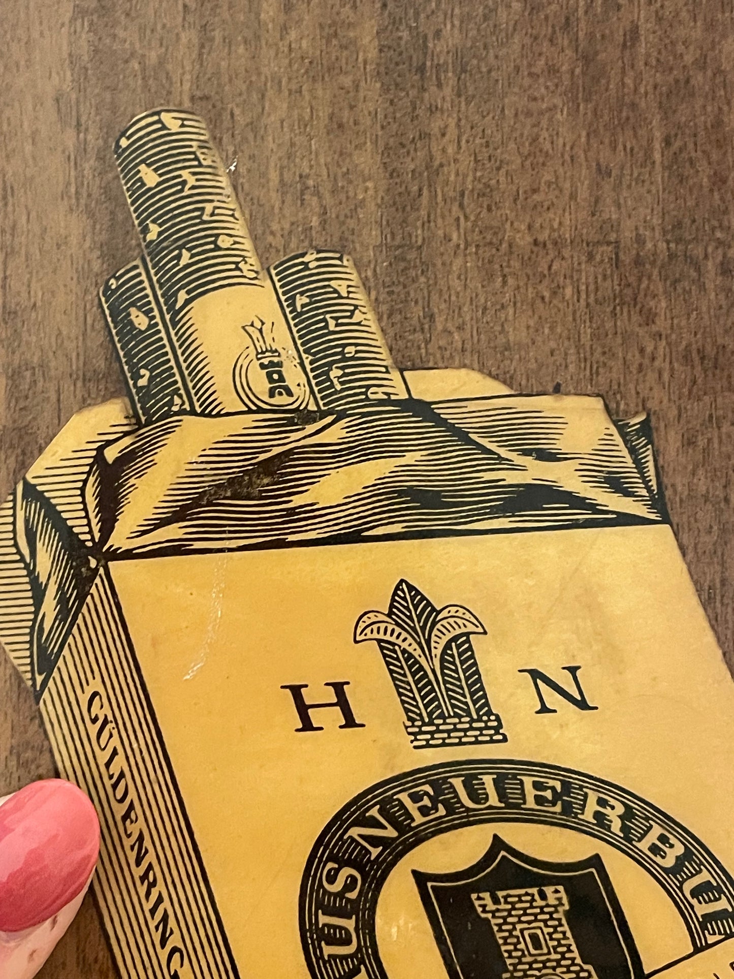 Antica scatola da sigari tedesca, a scorrimento, anni ‘50