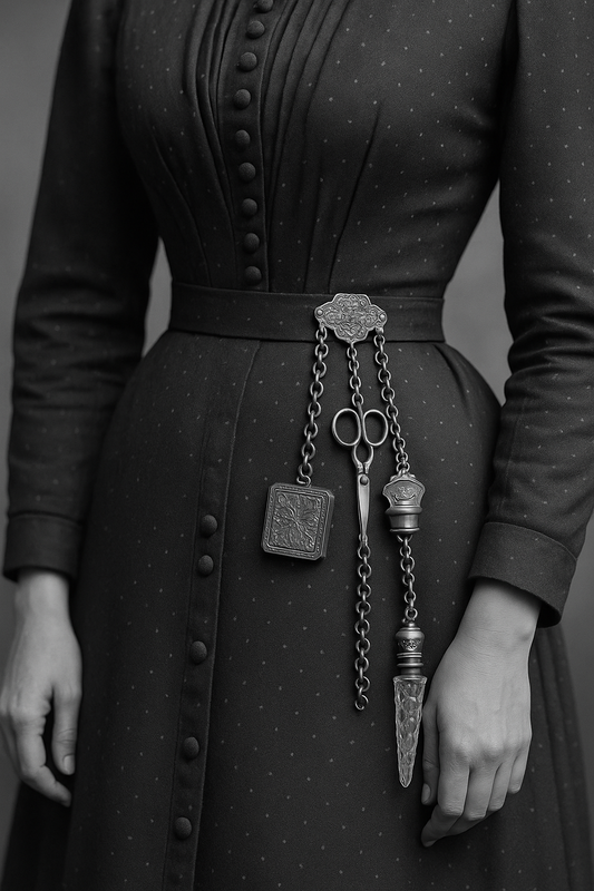 Raccogli-lacrime o flacone sali da châtelaine in vetro molato