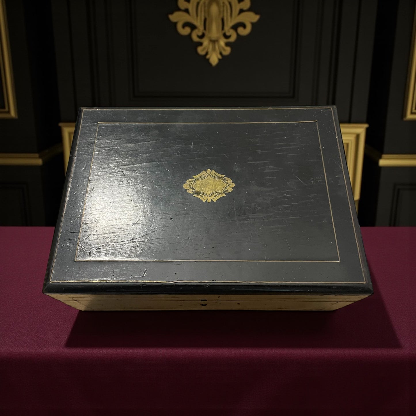 Antica scatola confanetto da scrittoio Napoleone III fine ‘800