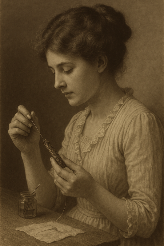 Antico porta aghi da cucito, primo ‘900 lavorato a roselline