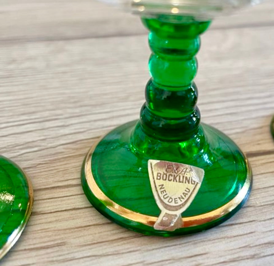 Set 4 piccoli calici da liquore vetro soffiato Böckling, anni ‘50