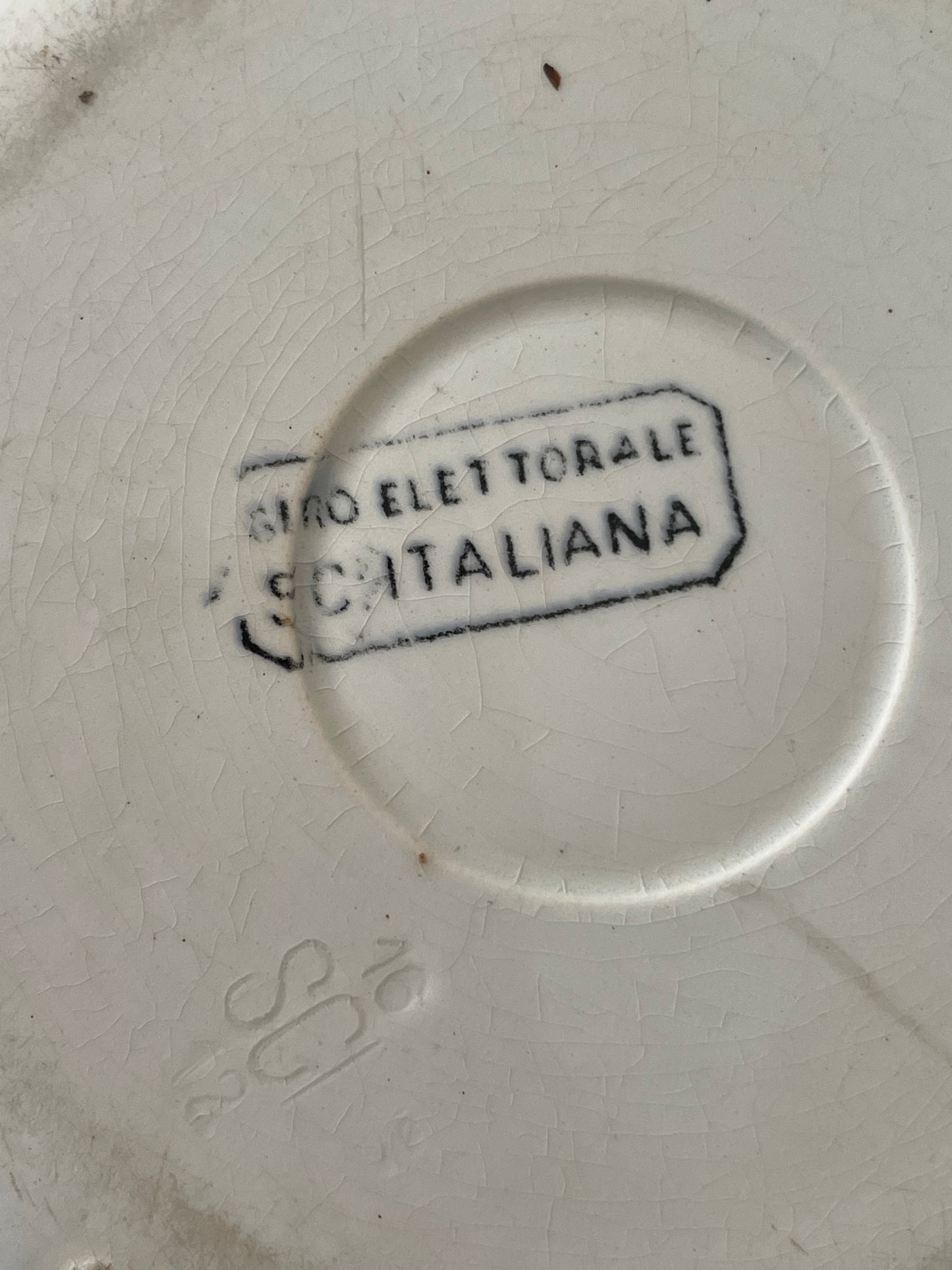 Coppia piatti satirici politica italiana, tardo ‘800, SCI Laveno, rari.