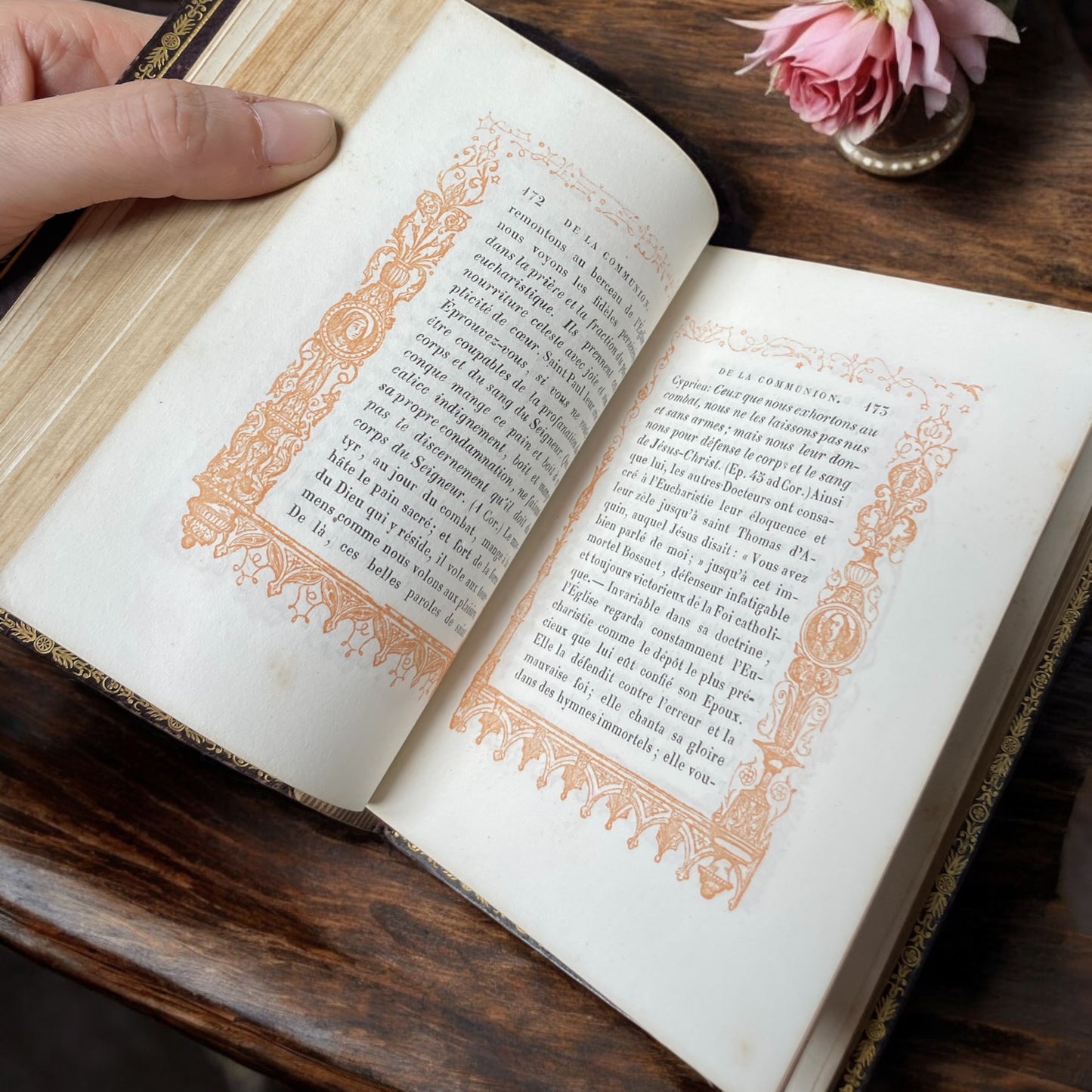“L’Ange du Fidèle” antico libro 1859 con finissime incisioni e fregi dorati