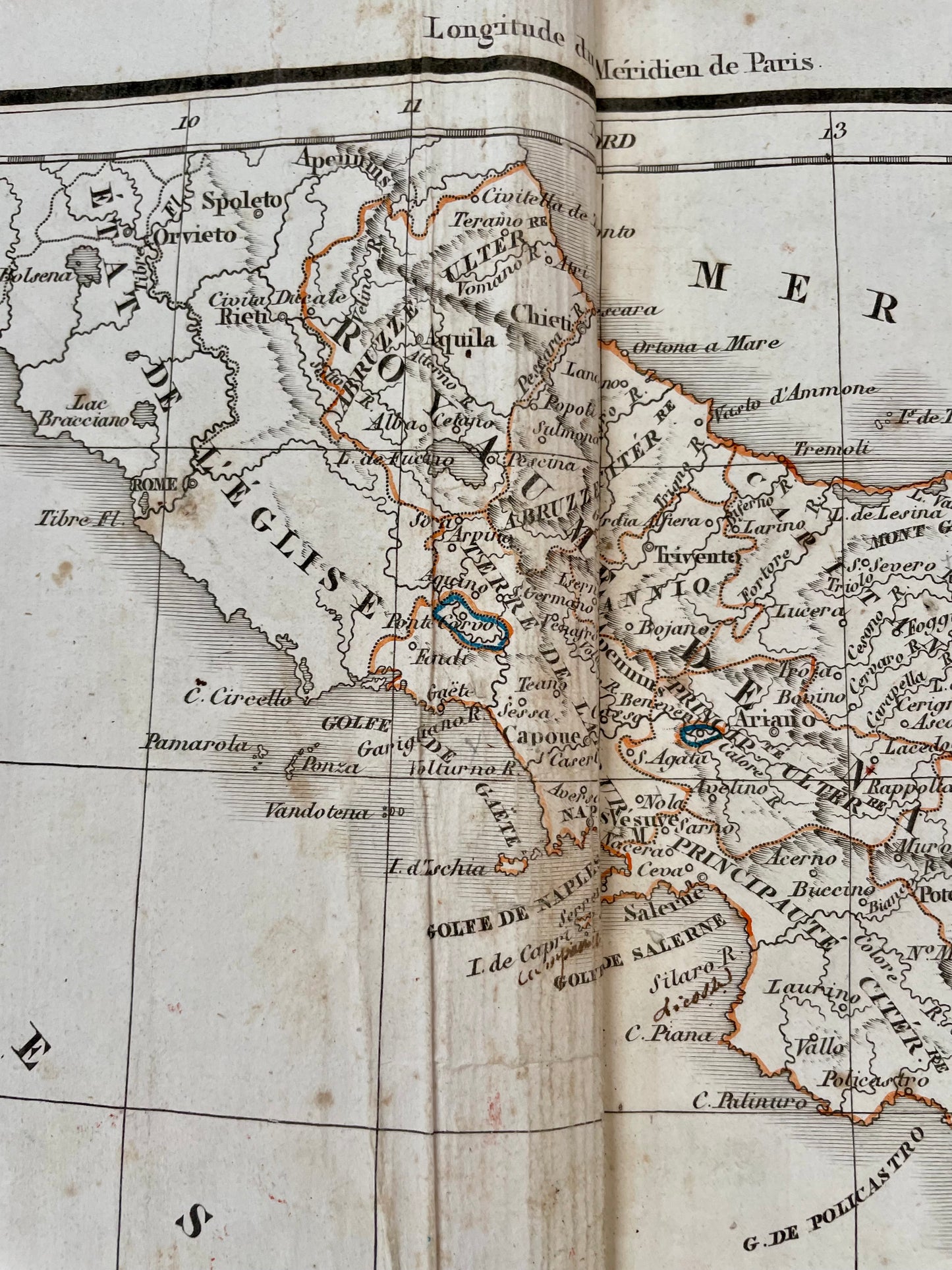 Antica mappa 1829 Delamarche Regno di Napoli e delle due Sicilie