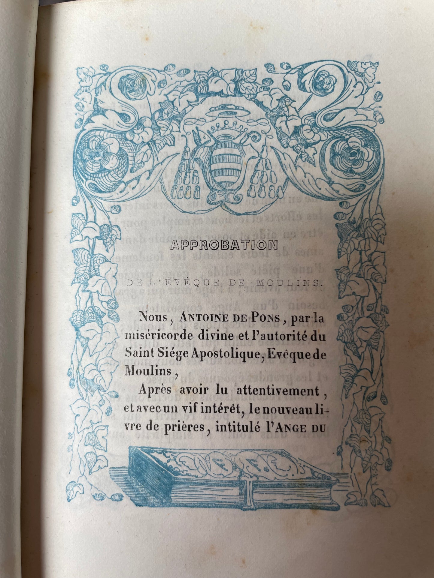 “L’Ange du Fidèle” antico libro 1859 con finissime incisioni e fregi dorati