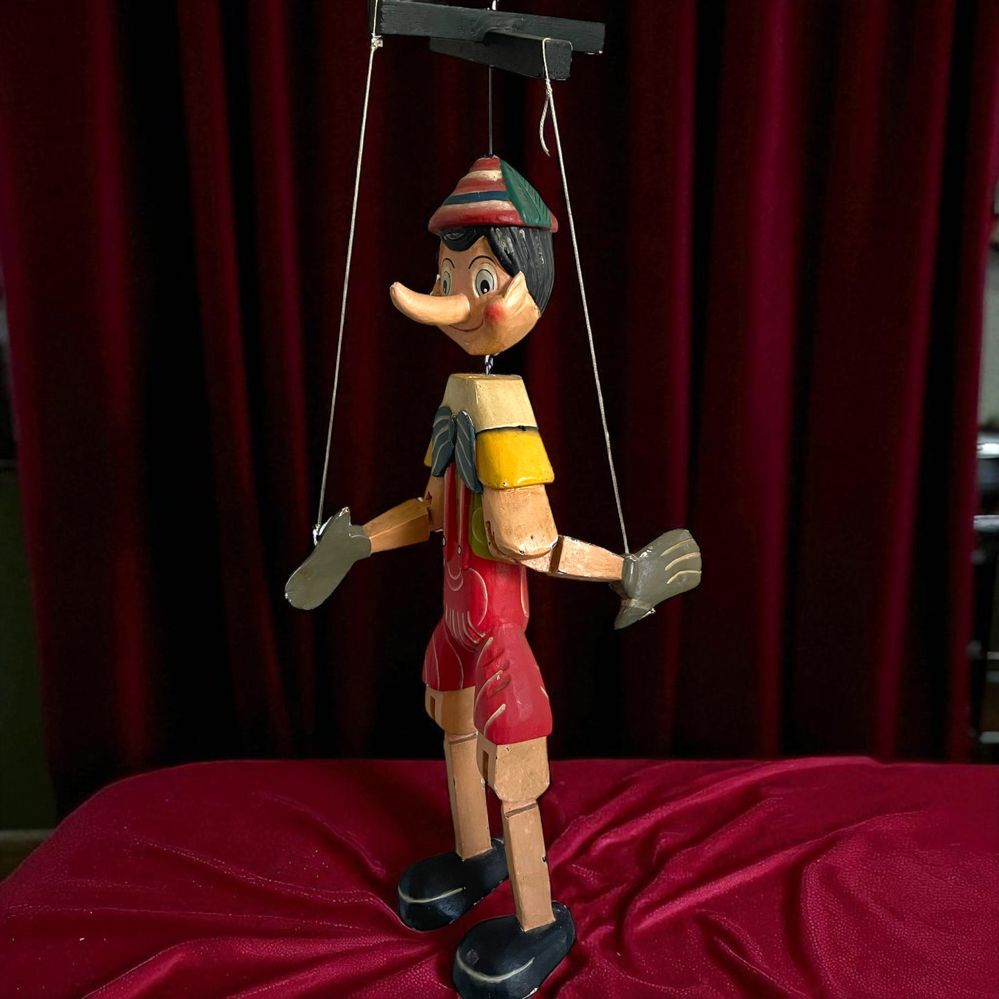 Grande burattino Pinocchio vintage h totale 80 cm