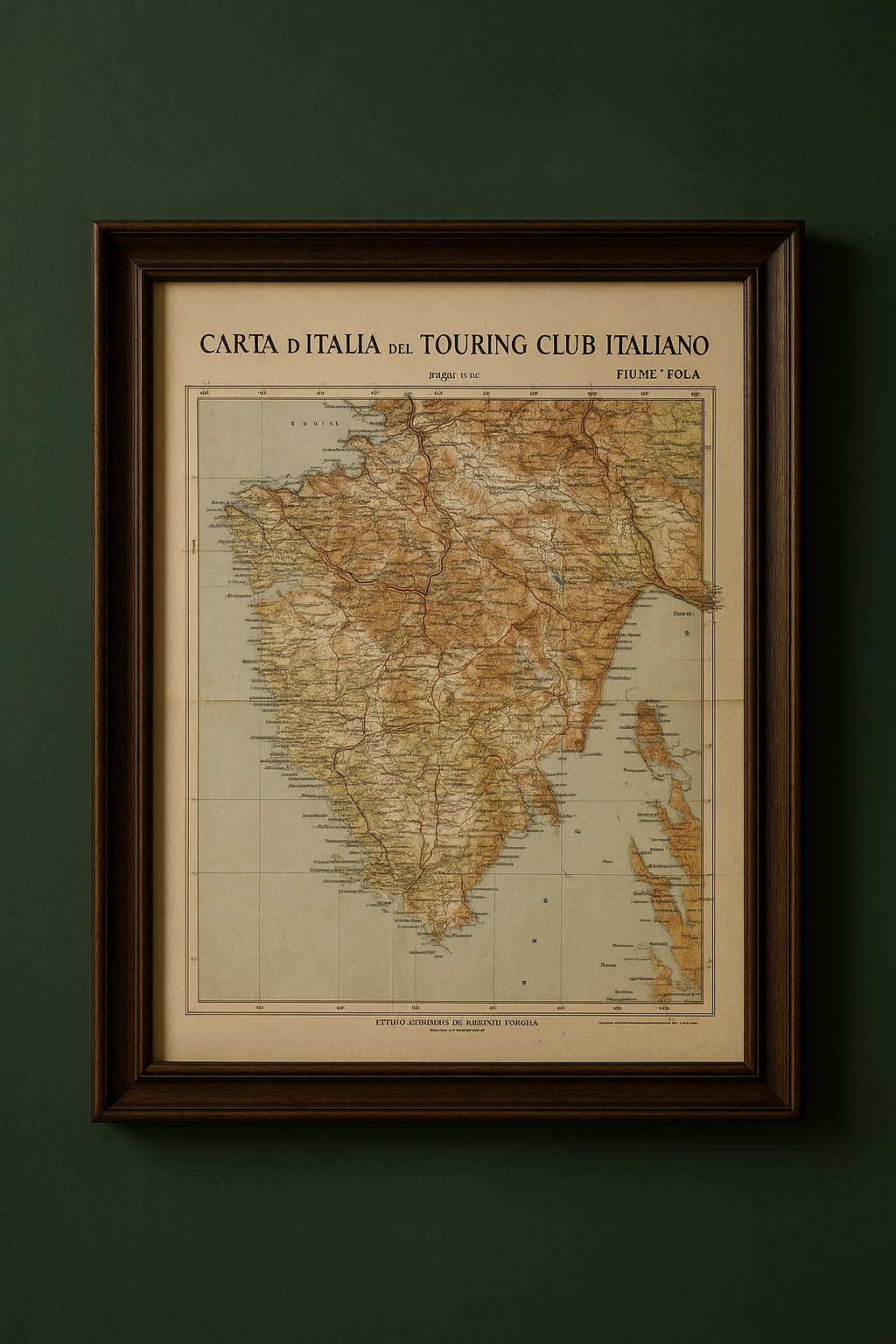 Carta geografica del territorio di Fiume e di Pola, 1941 Bertarelli Touring Club