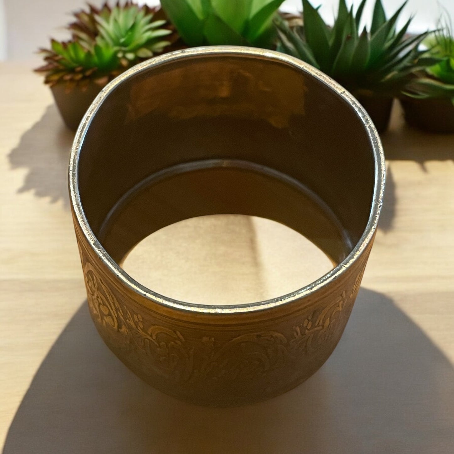 Porta tovagliolo in argento titolo 800, liberty, iniziali M G