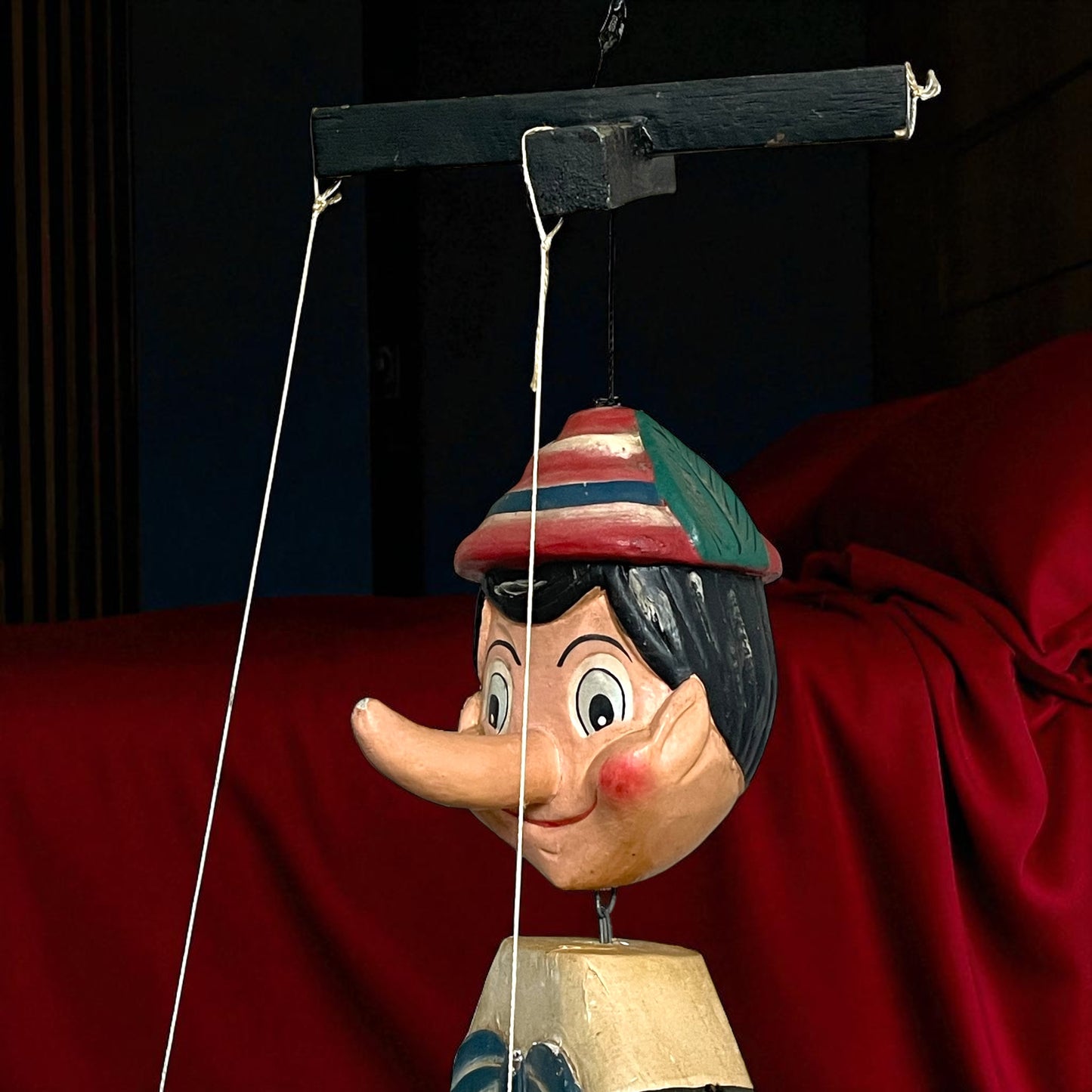 Grande burattino Pinocchio vintage h totale 80 cm