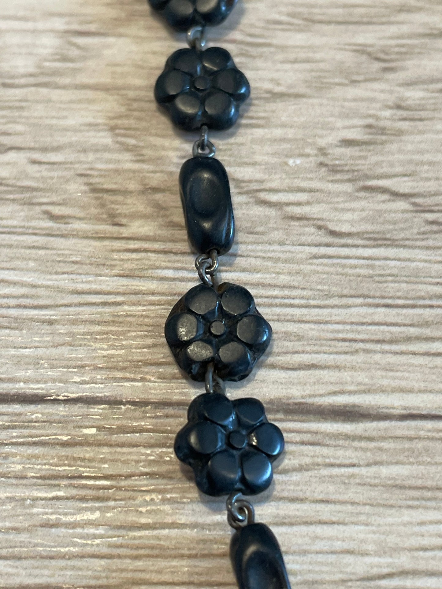 Collana vittoriana da lutto in giaietto, girocollo fine ‘800