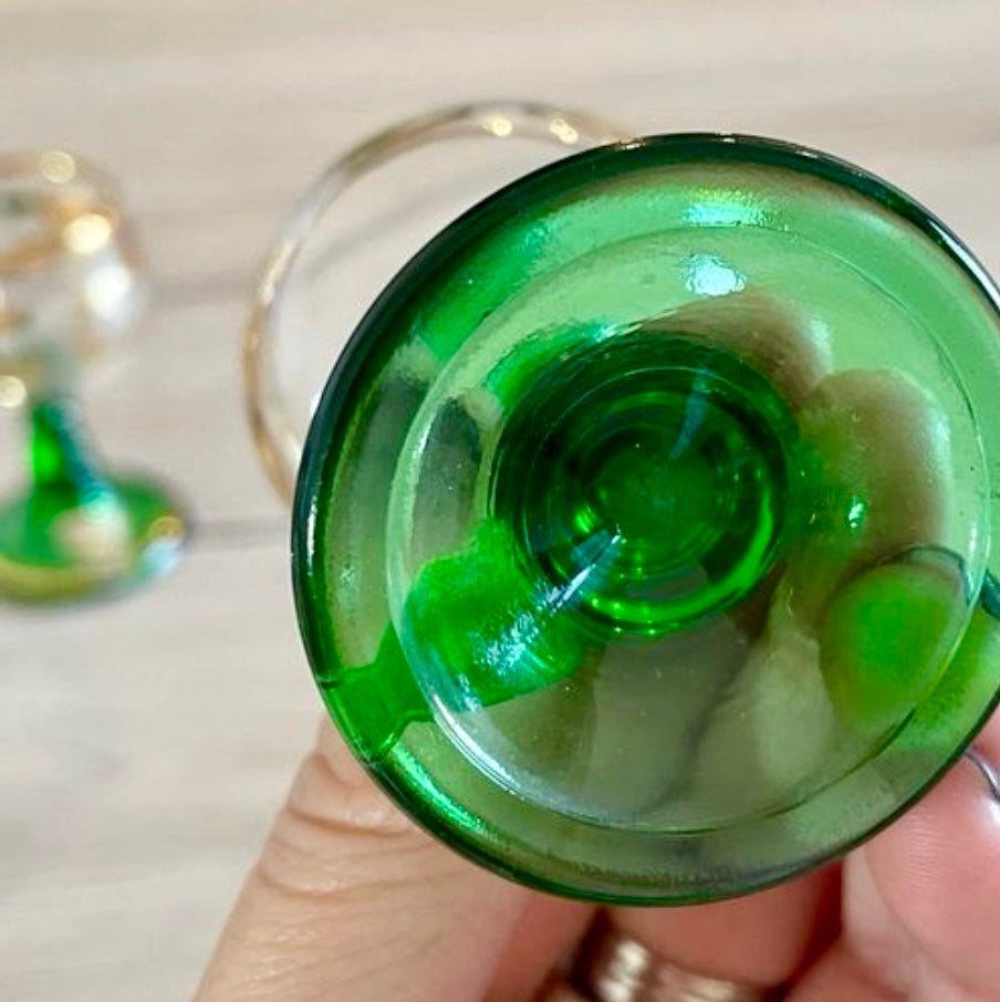 Set 4 piccoli calici da liquore vetro soffiato Böckling, anni ‘50
