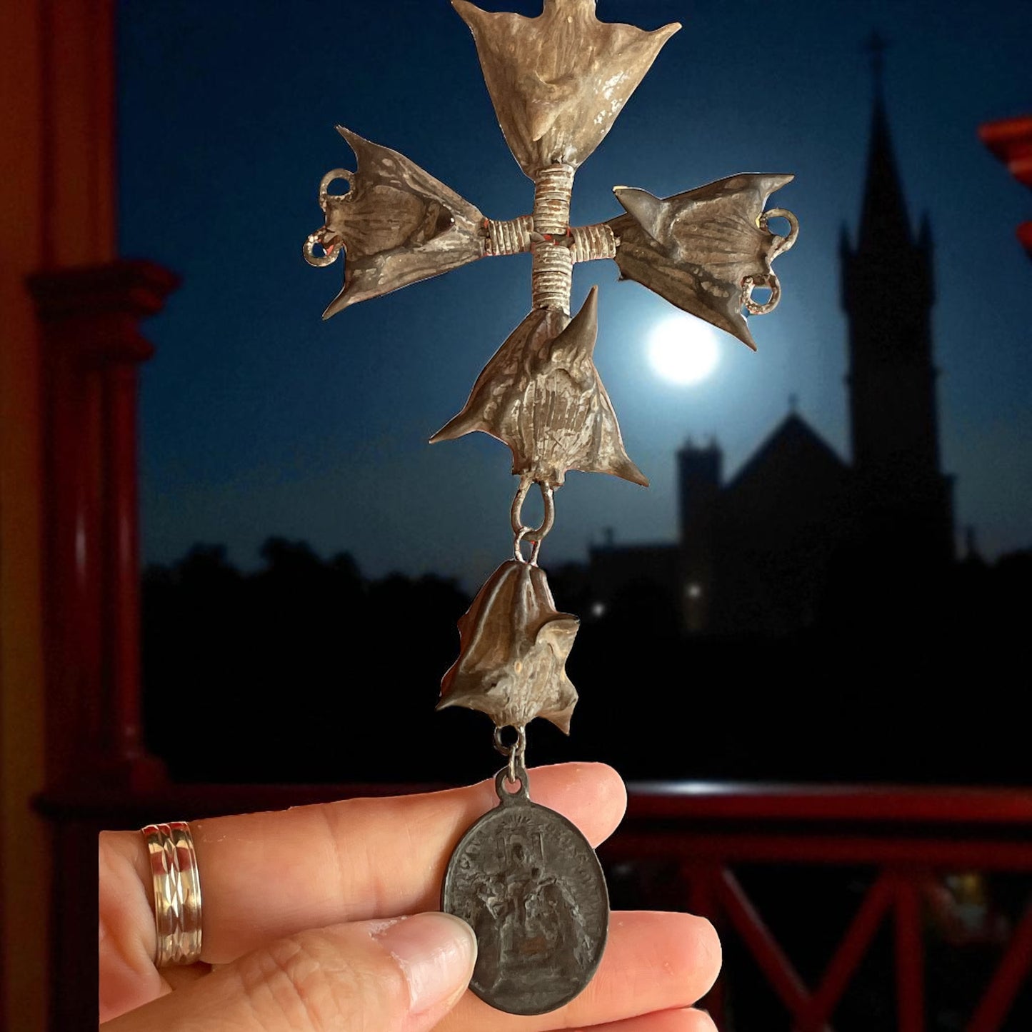 Antico rosario da processione in castagne d’acqua, fine ‘800