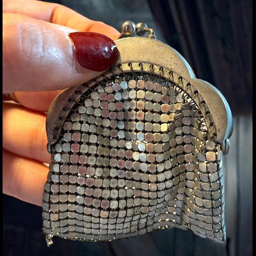 Borsellino porta monete argentato, anni ‘20 - ‘30