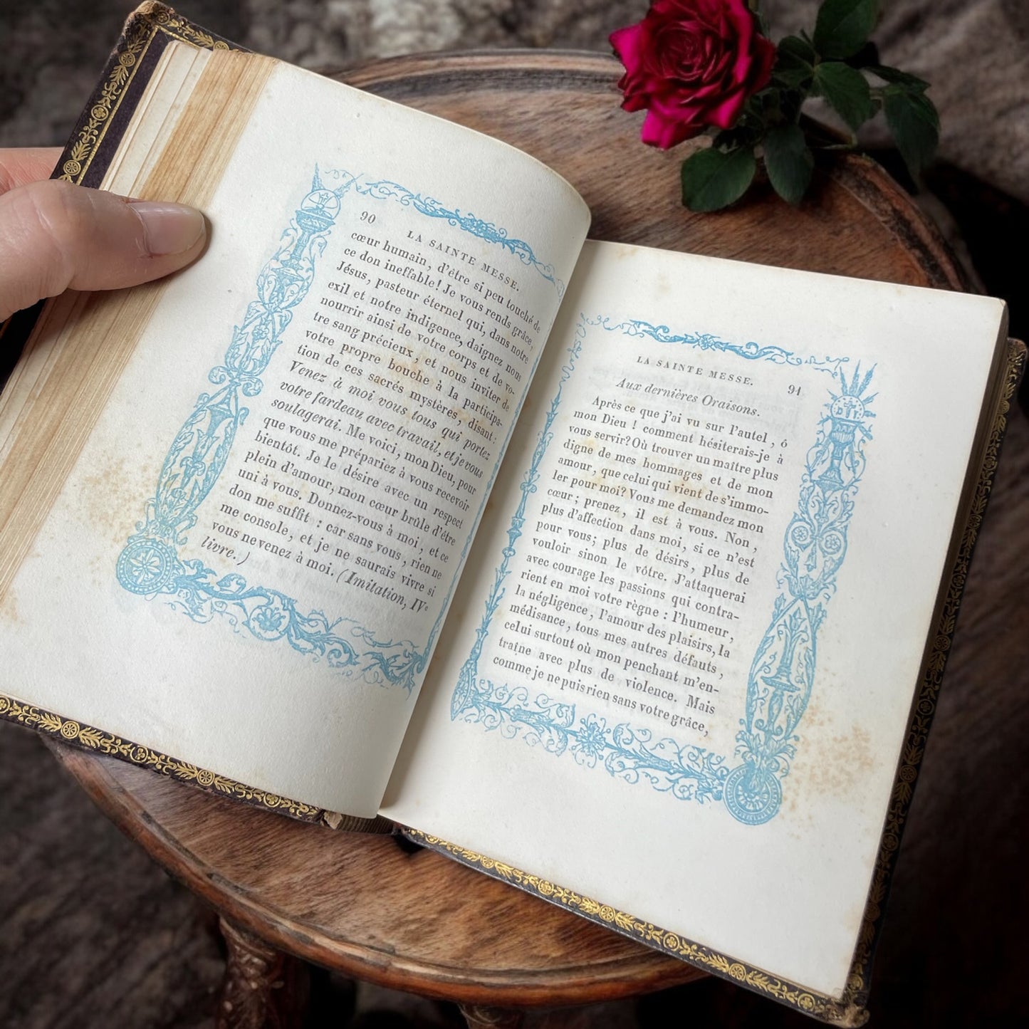 “L’Ange du Fidèle” antico libro 1859 con finissime incisioni e fregi dorati