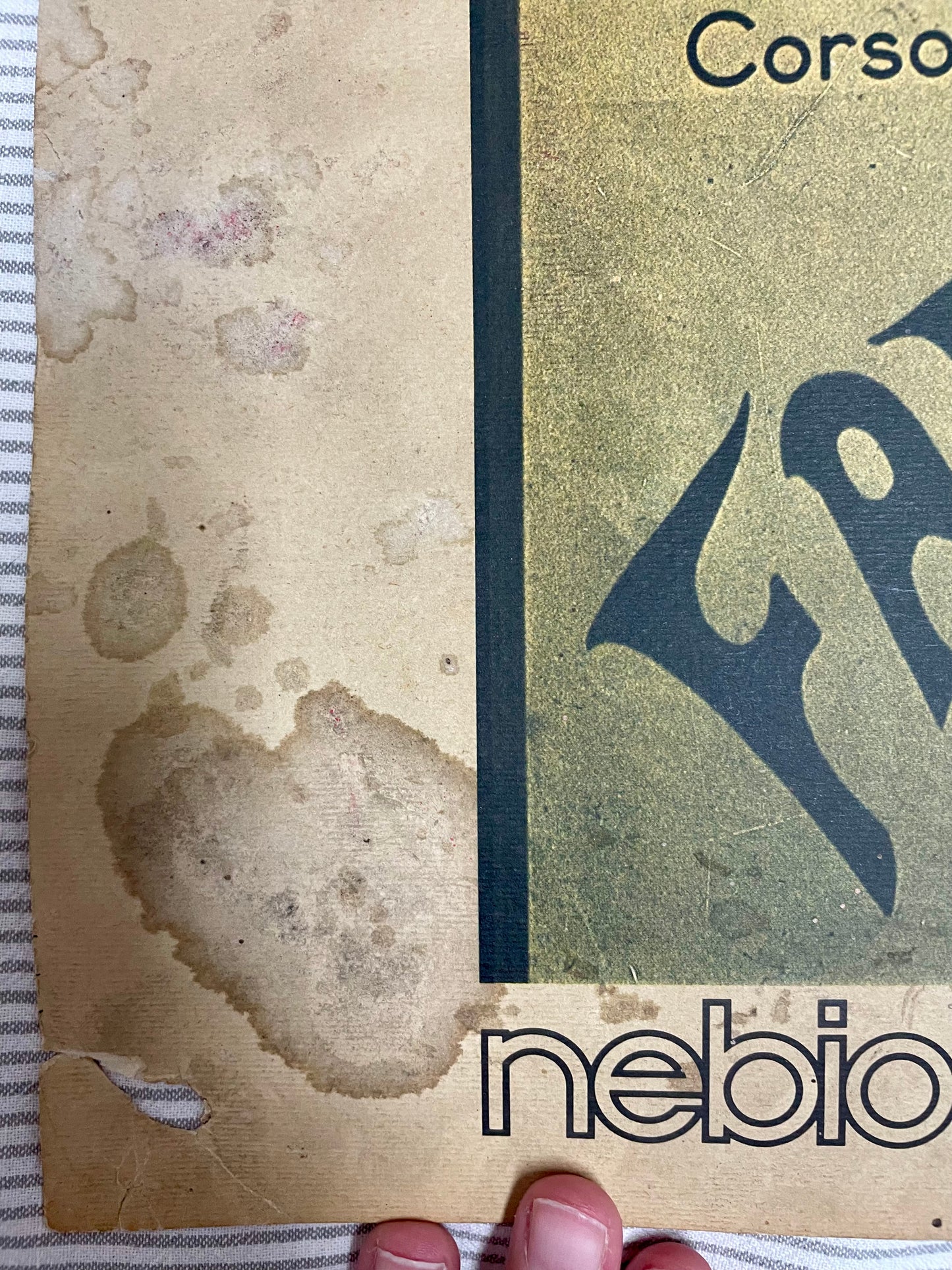 Manifesto Carpanetto per Fiat in riedizione originale e rara Nebiolo anni ‘70 / Cartiera Fedrigoni
