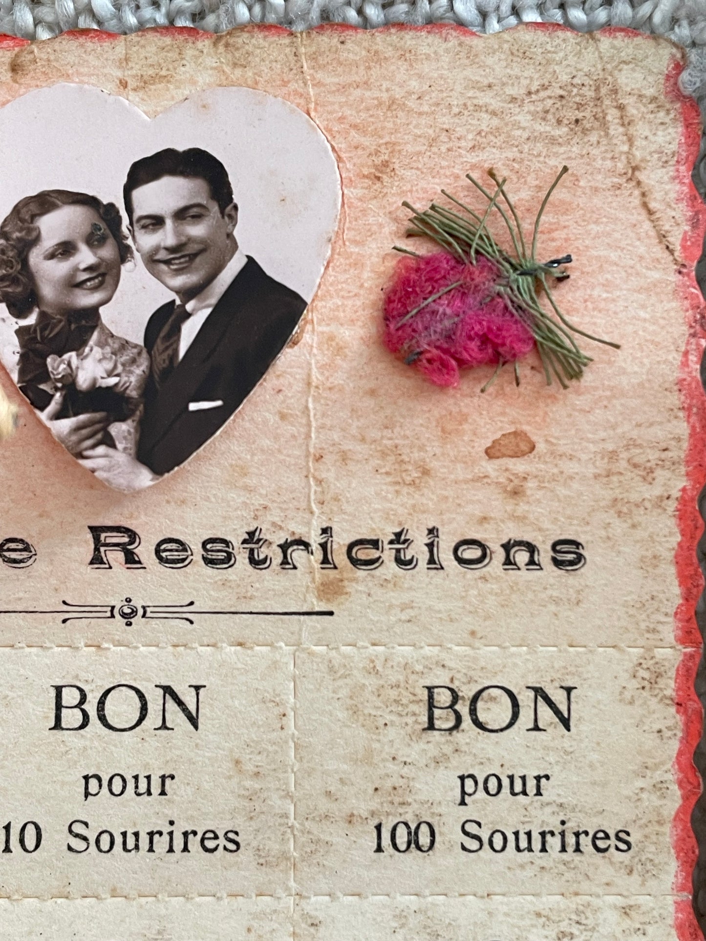 Cartolina carte de Restrictions d’amore anni ‘30