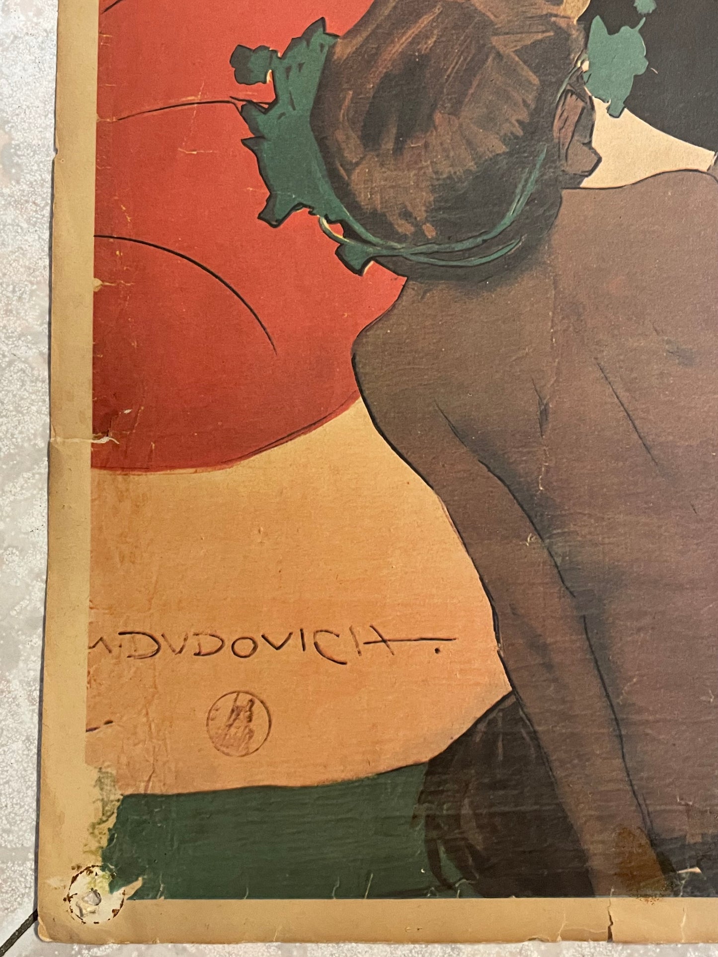 Manifesto poster Dudovich per Fonotipia, riedizione storica del 1970, 65 x 46 cm.