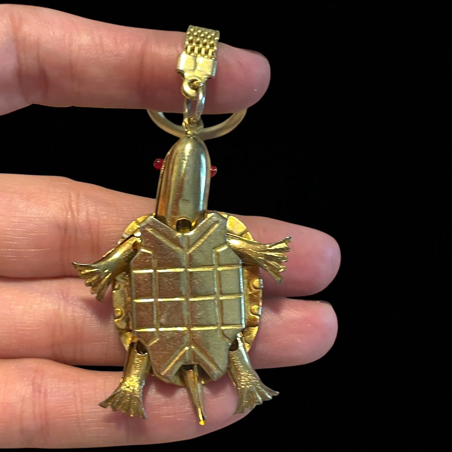 Porta chiavi tartaruga mobile, souvenir Hong Kong anni 60