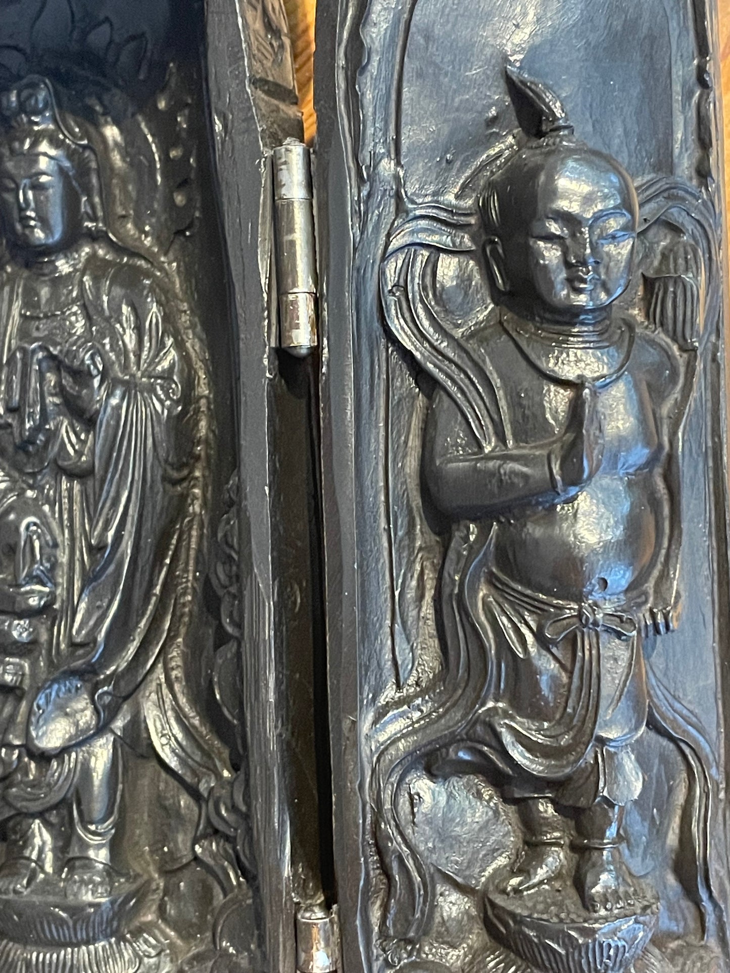 Altare da viaggio trittico buddhista vintage