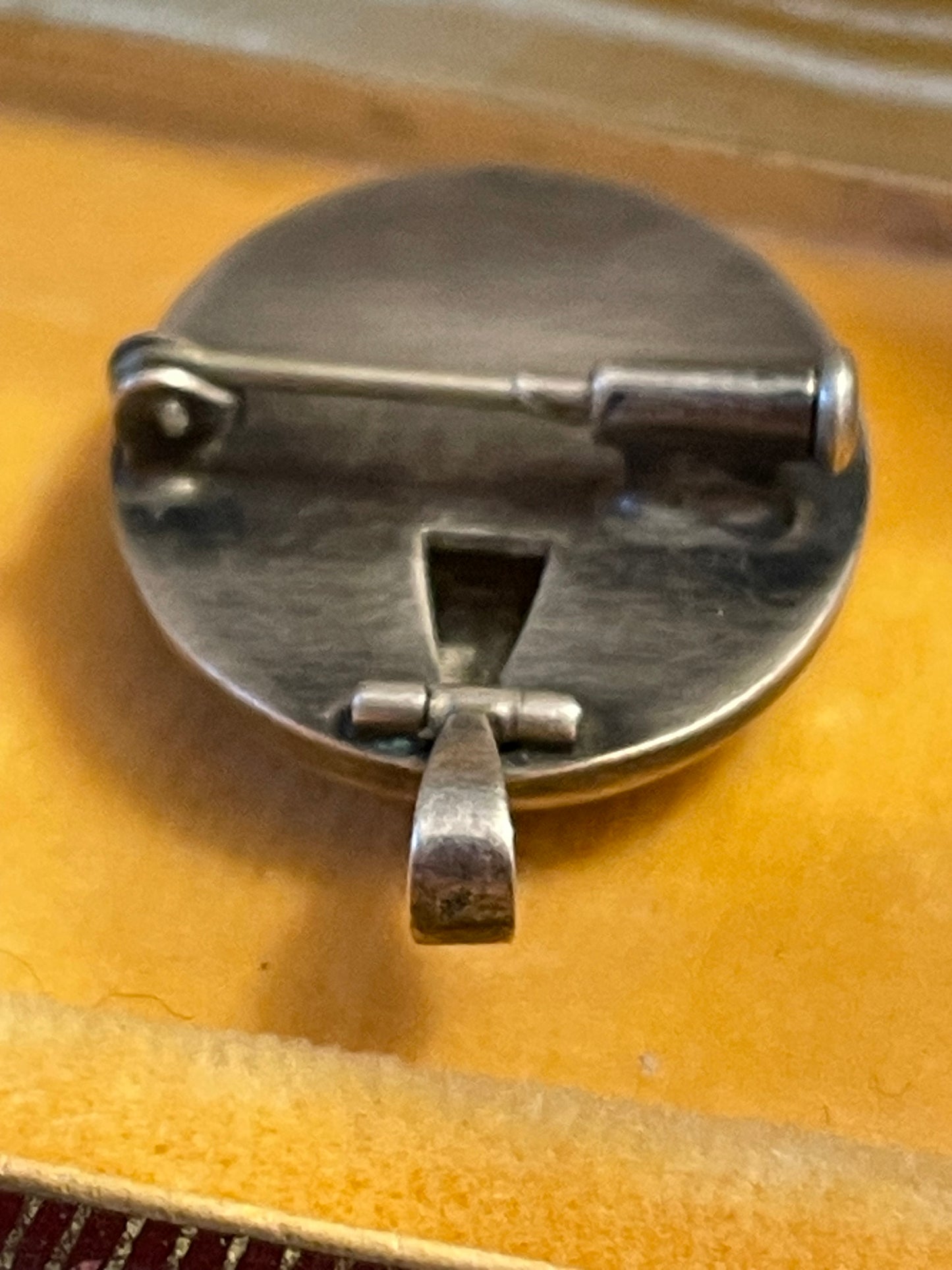 Gioiello fine ‘800 ciondolo - spilla, doppia funzione, argento tit. 800 punzonato