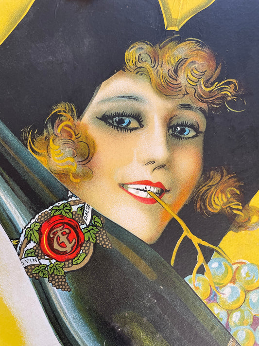 Insegna cartonata 1936 vini Alsazia Fratelli Cadé