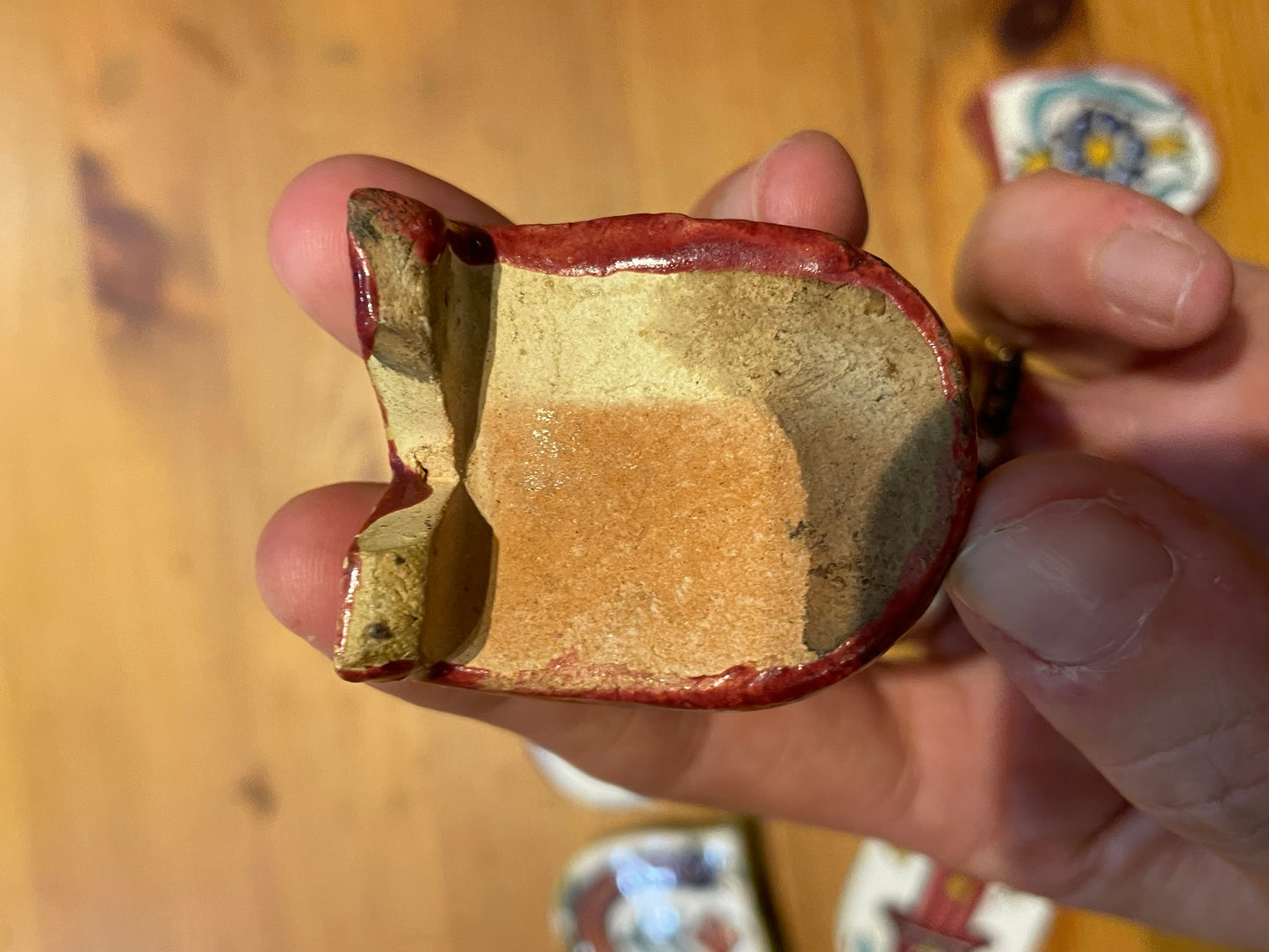 Set 8 poggia coltelli ceramica dipinta francese vintage