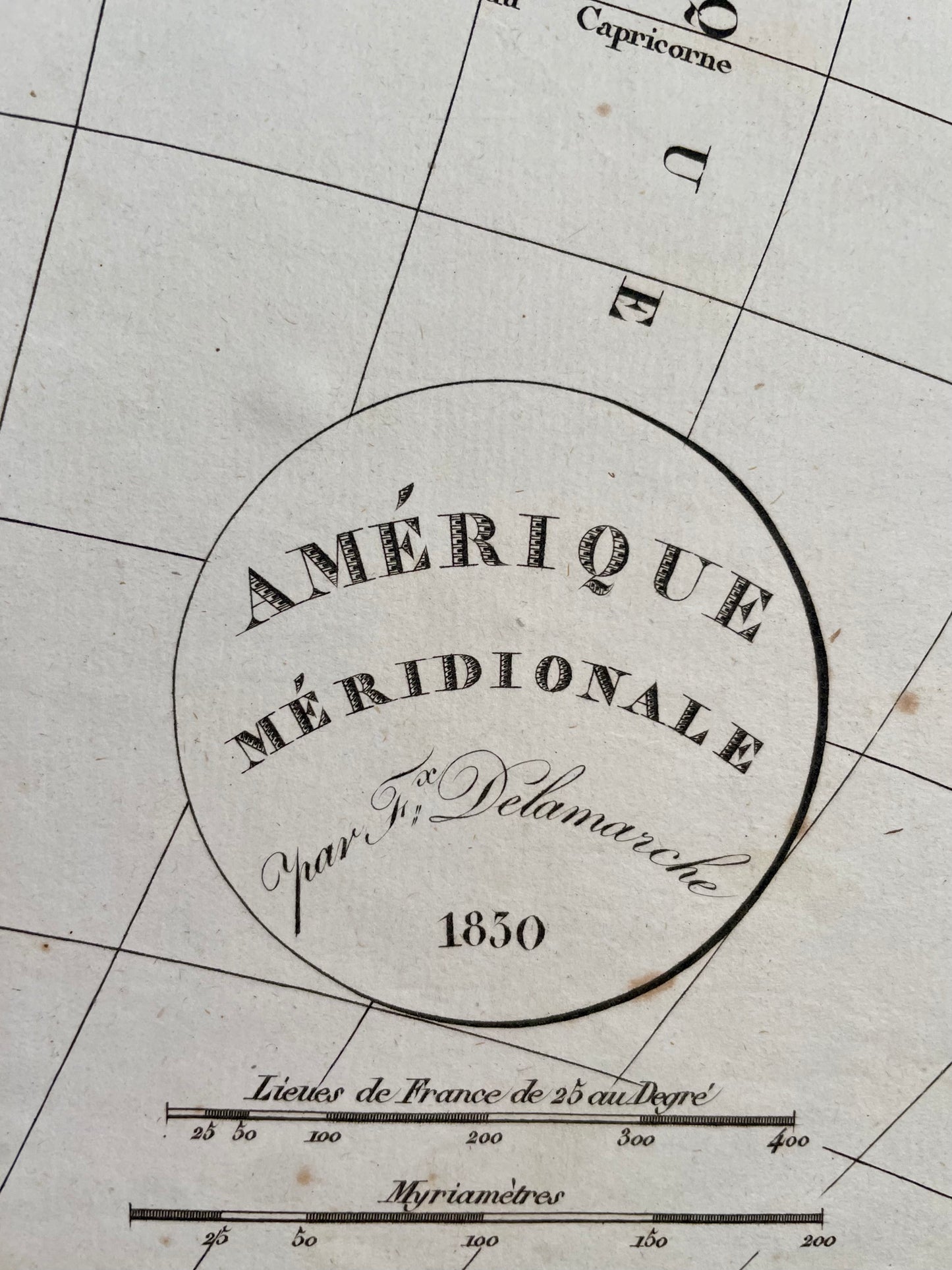 Coppia antiche mappe cartine geografiche Delamarche 1830, America del Nord e del Sud