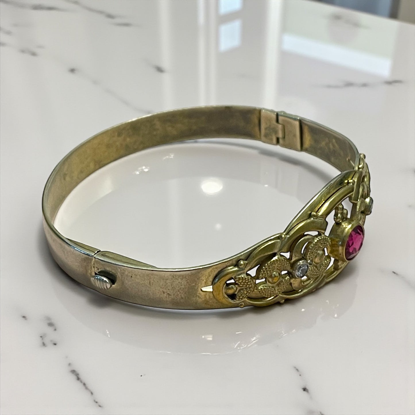 Bracciale rigido antico jugendstil, Boemia, prima metà ‘900