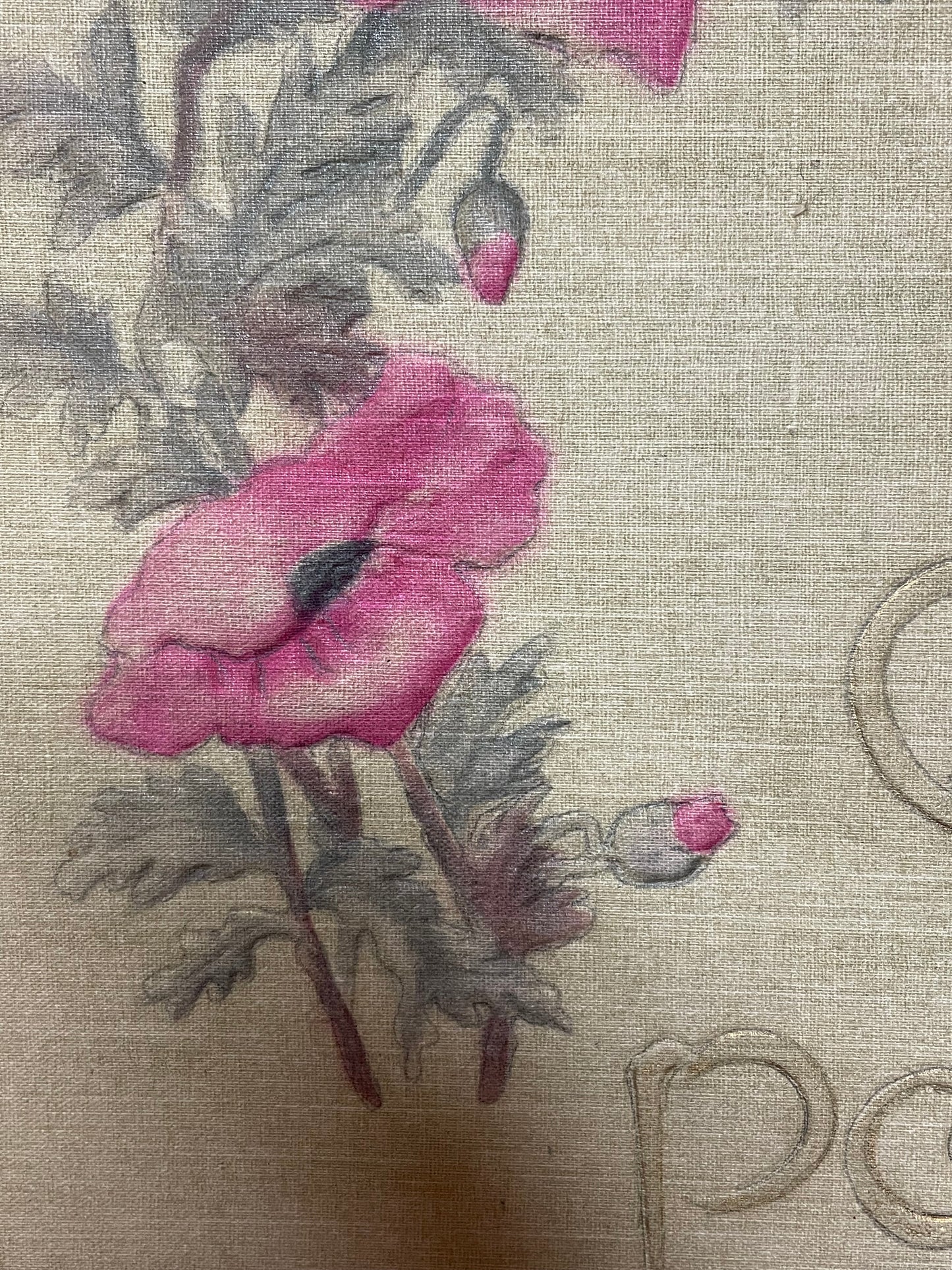 Album per cartoline con papaveri Art Nouveau, 52 pagine