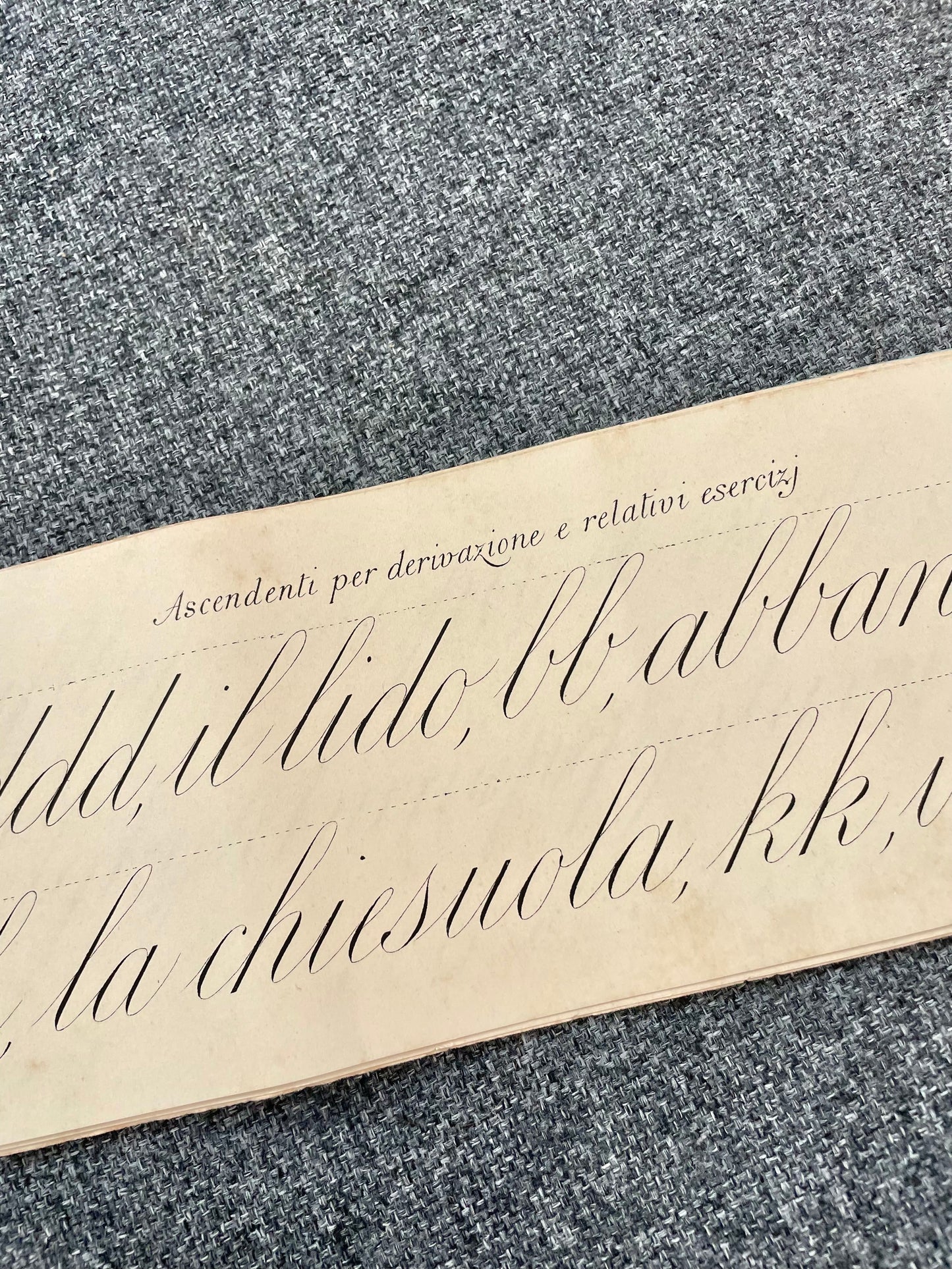 Antico quaderno di calligrafia Prof. Andreoli 1895 - 1905