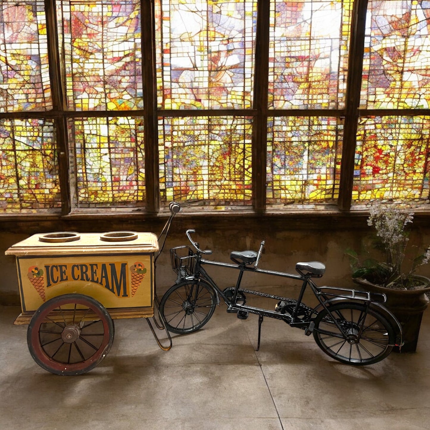 Giochi d’epoca, anni ‘40-‘50, carretto gelati e bicicletta tandem