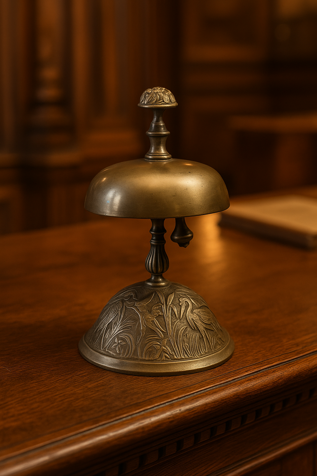 Campanello da banco vittoriano in stile liberty