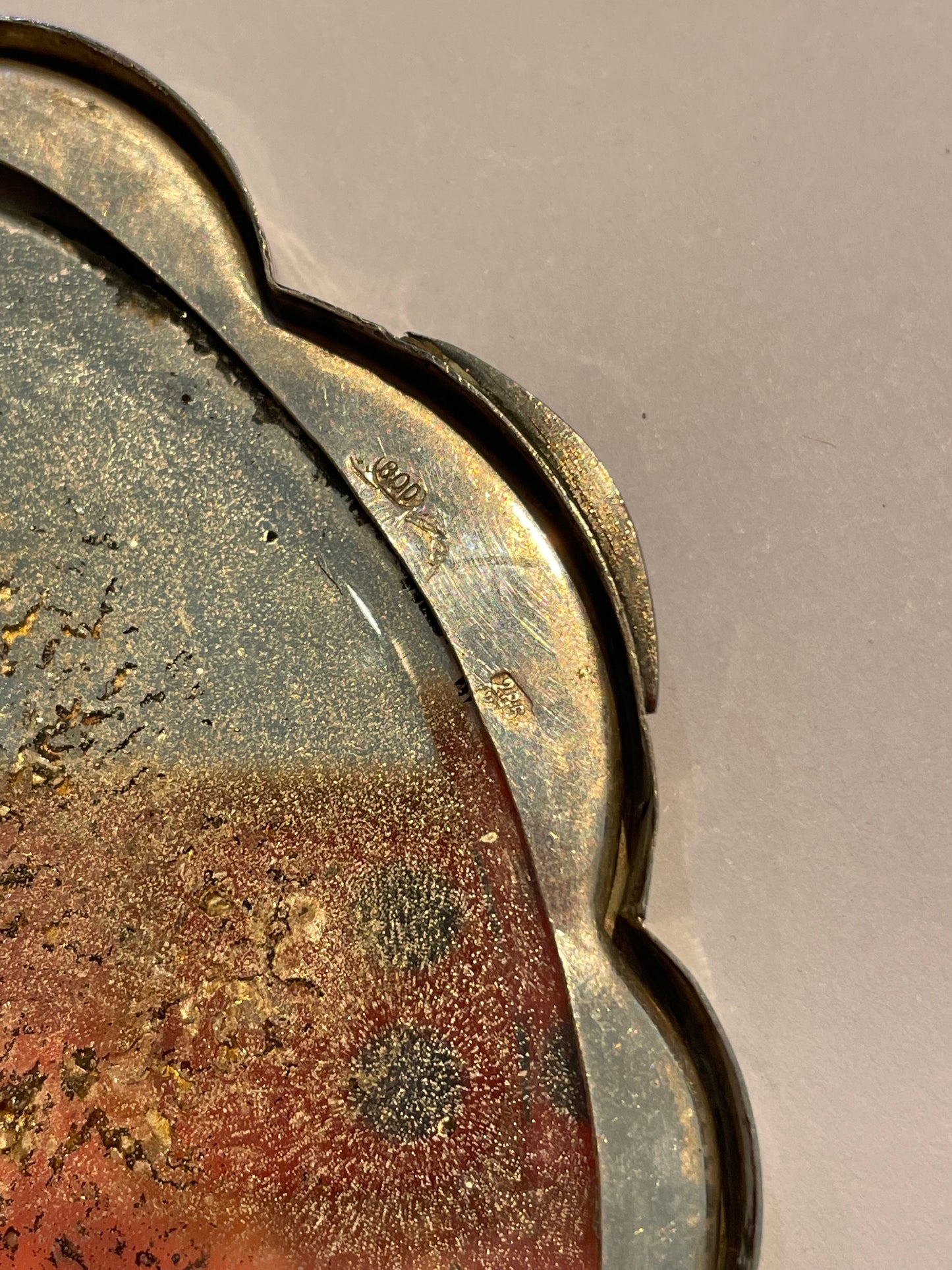 Porta cipria anni ‘30 in argento 800